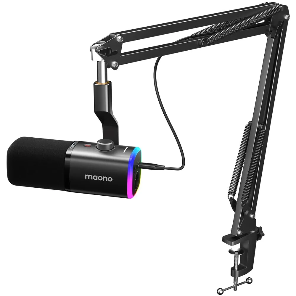 MAONO Microfono da gioco dinamico: microfono dinamico USB XLR per computer con software RGB per PC per gamer-podcast kit microfono per streaming studio di registrazione creazione di contenuti YouTube
