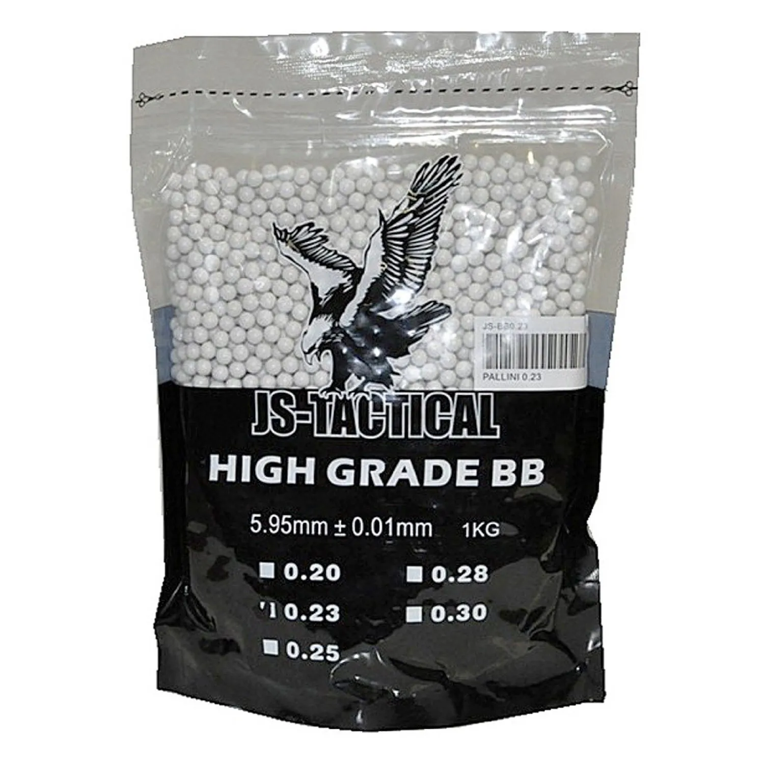 BUSTA 5000 PALLINI SOFTAIR SOFT AIR 0.20 GR GRAMMI JS-TACTICAL 6MM BIANCHI 1 KG