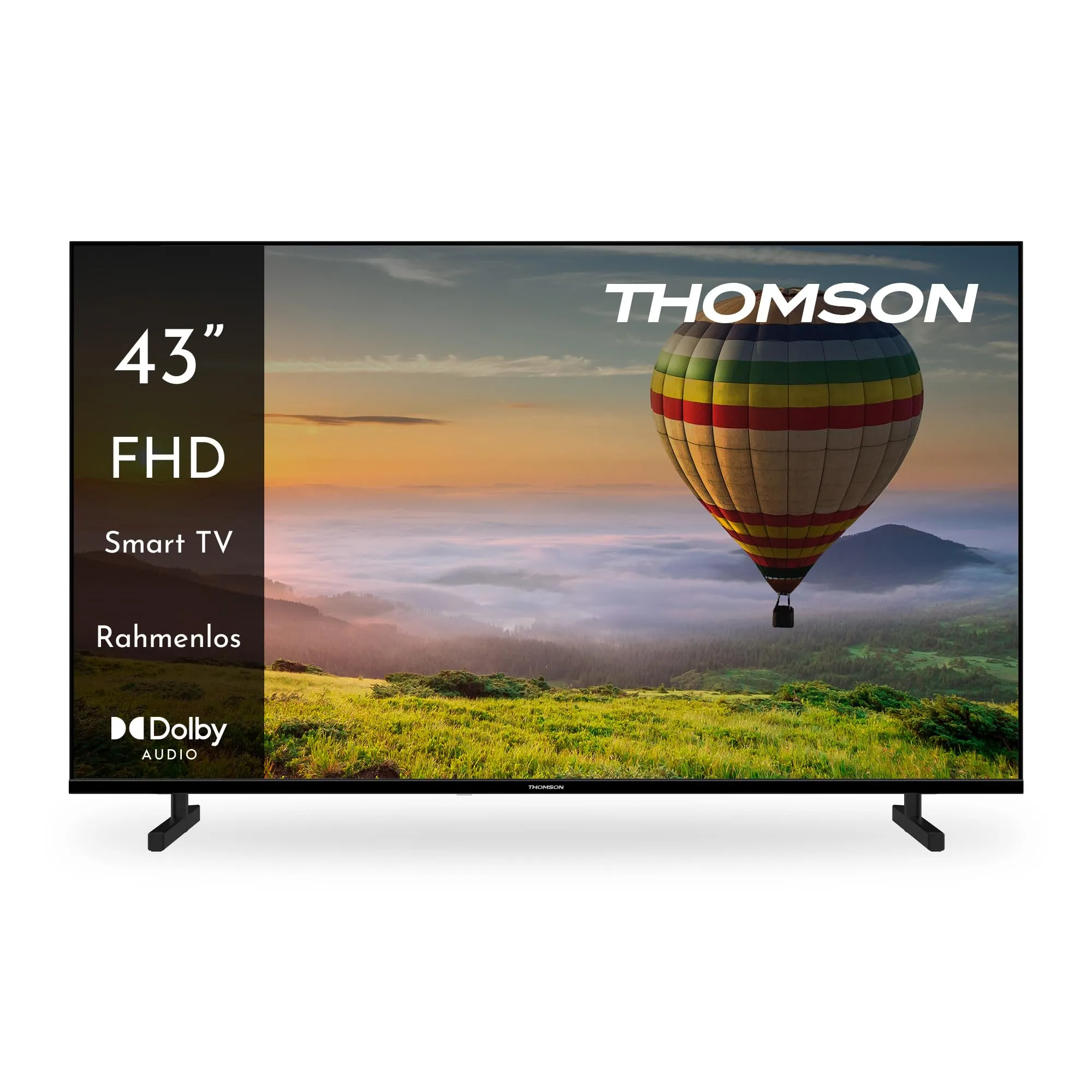 Thomson 43 Pollici (109cm) FHD LED Smart TV, Wi-Fi, Controllo Vocale, HDR10, Dolby Audio, Triplo Sintonizzatore (Cavo/Satellite/Antenna), HDMI, USB, 1.5GB RAM, 8GB Flash – 43FT2S15