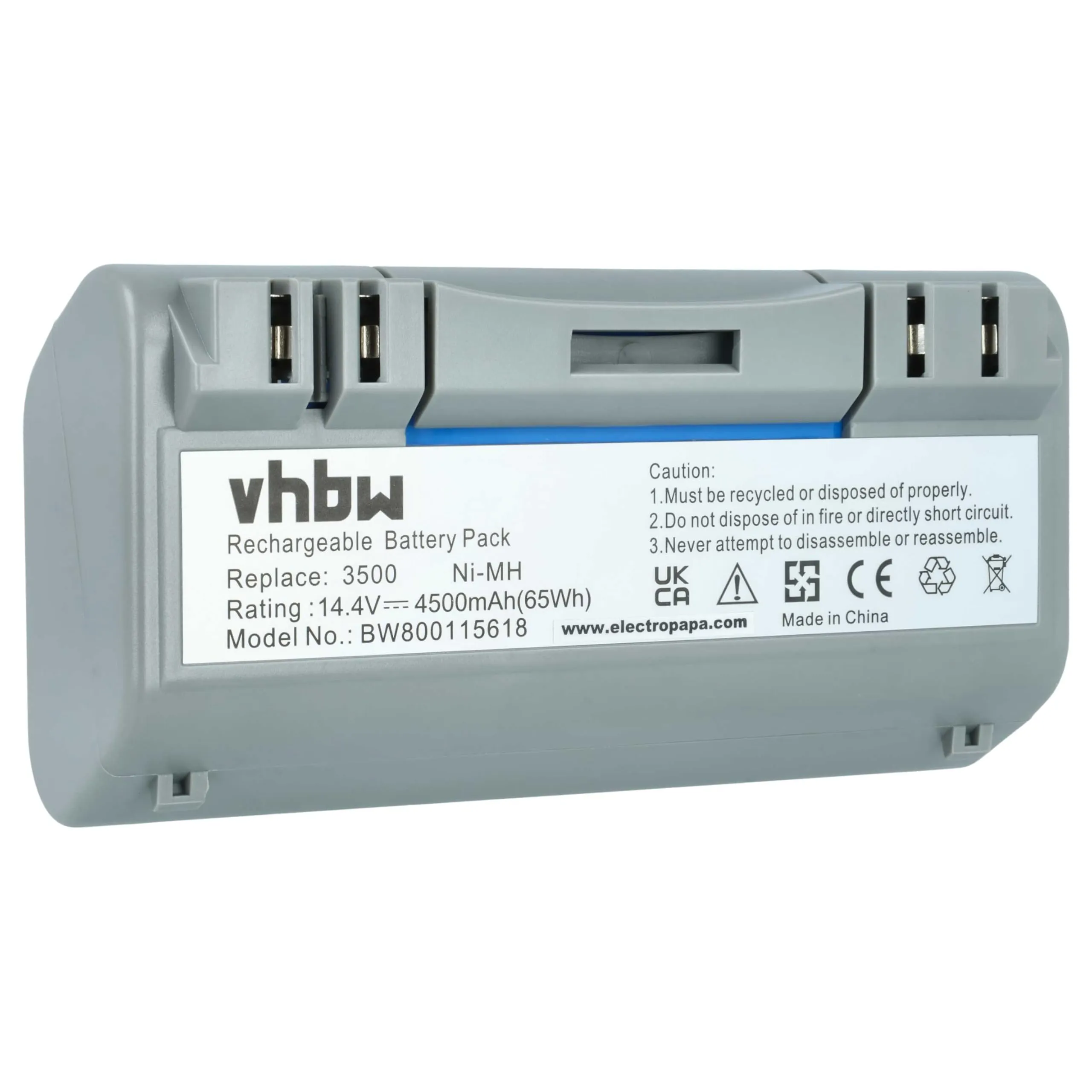vhbw batteria compatibile con iRobot Scooba 330, 340, 390, 5800, 350, 380, 385, 5832, 5806, 34001 home cleaner blu (4500mAh, 14,4V, NiMH)