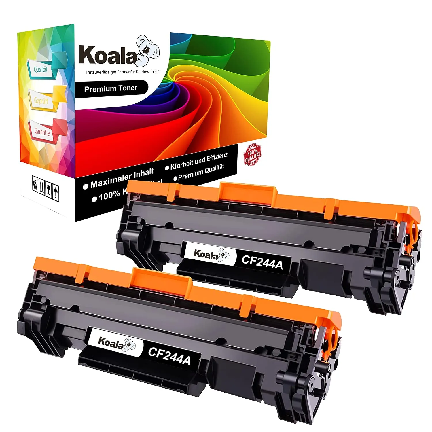 Koala Compatibili Cartuccia Toner Sostituzione per HP 44A CF244A Multipack per HP LaserJet Pro MFP M28a M28w M28 M15a M15w M15 Stampante (Nero, Pacco din 2)