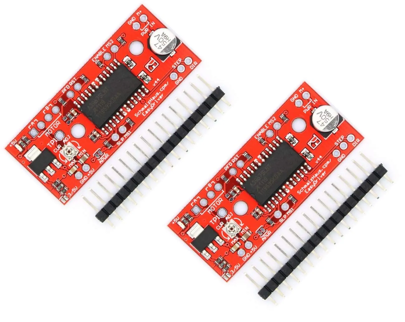 TECNOIOT 2pcs A3967 EasyDriver Stepper Motor Driver V44 Development Board