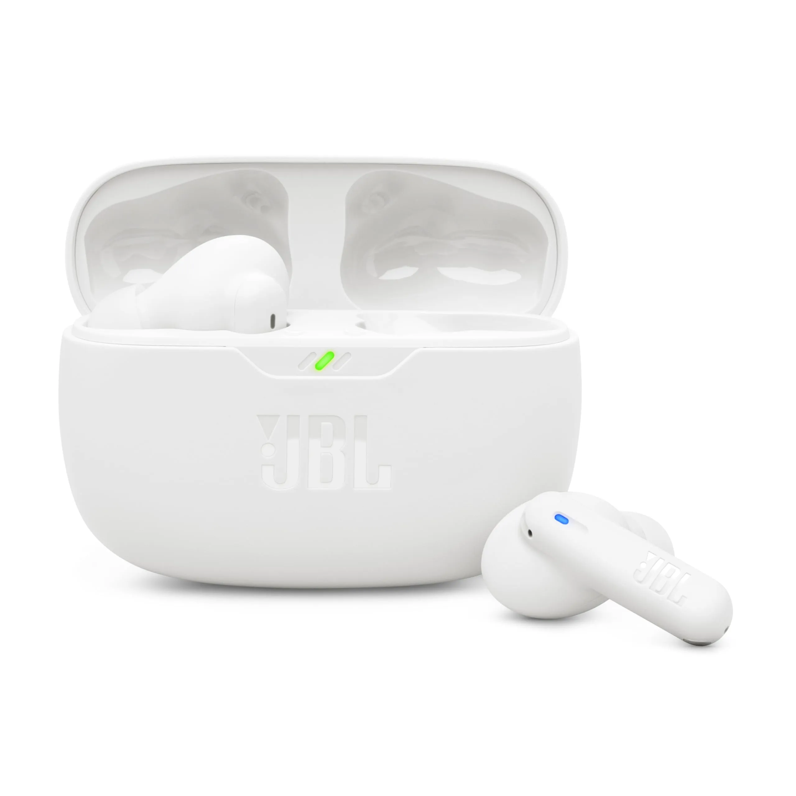 JBL Wave Beam 2 Auricolari Bluetooth True Wireless con Cancellazione del Rumore, 40 Ore di Autonomia, Suono Pure Bass, Smart Ambient, Connessione Multipoint, Design Chiuso a Stick, Bianco