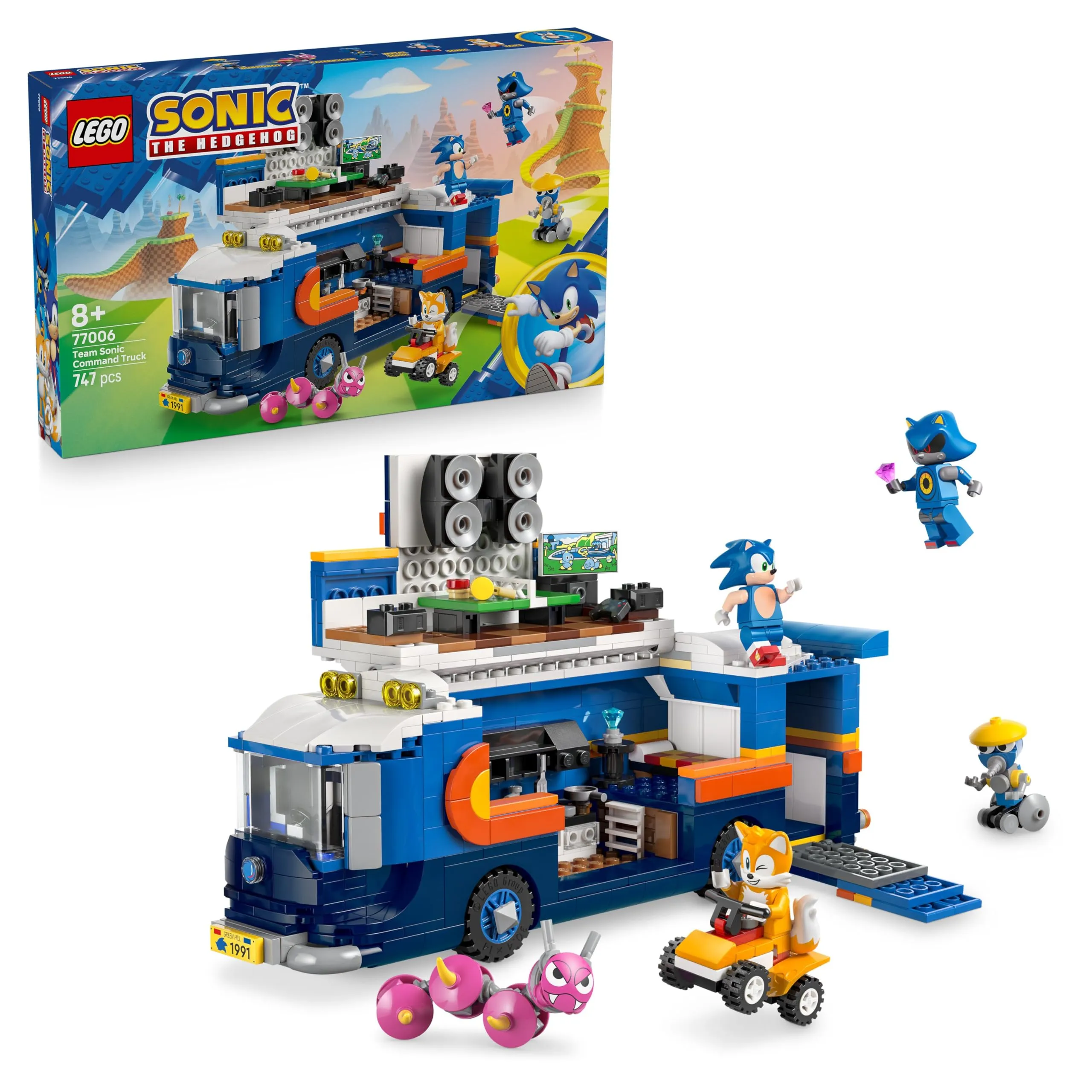 LEGO Sonic the Hedgehog Camion di Comando Team Sonic - Giocattolo Interattivo con Macchina ATV e 5 Figure tra cui Tails - Regalo per Bambini, Bambine e per i Fan dei Videogiochi da 8 Anni - 77006