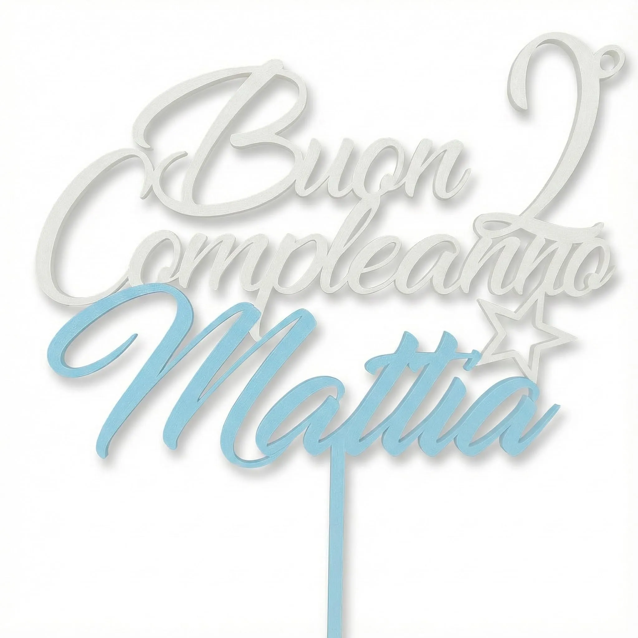 Cake Topper Personalizzato “Buon Compleanno” – Nome e Numero Anni a Scelta – Decorazione Torta Compleanno Personalizzabile nei Colori – Accessorio Festa Bambino o Bambina