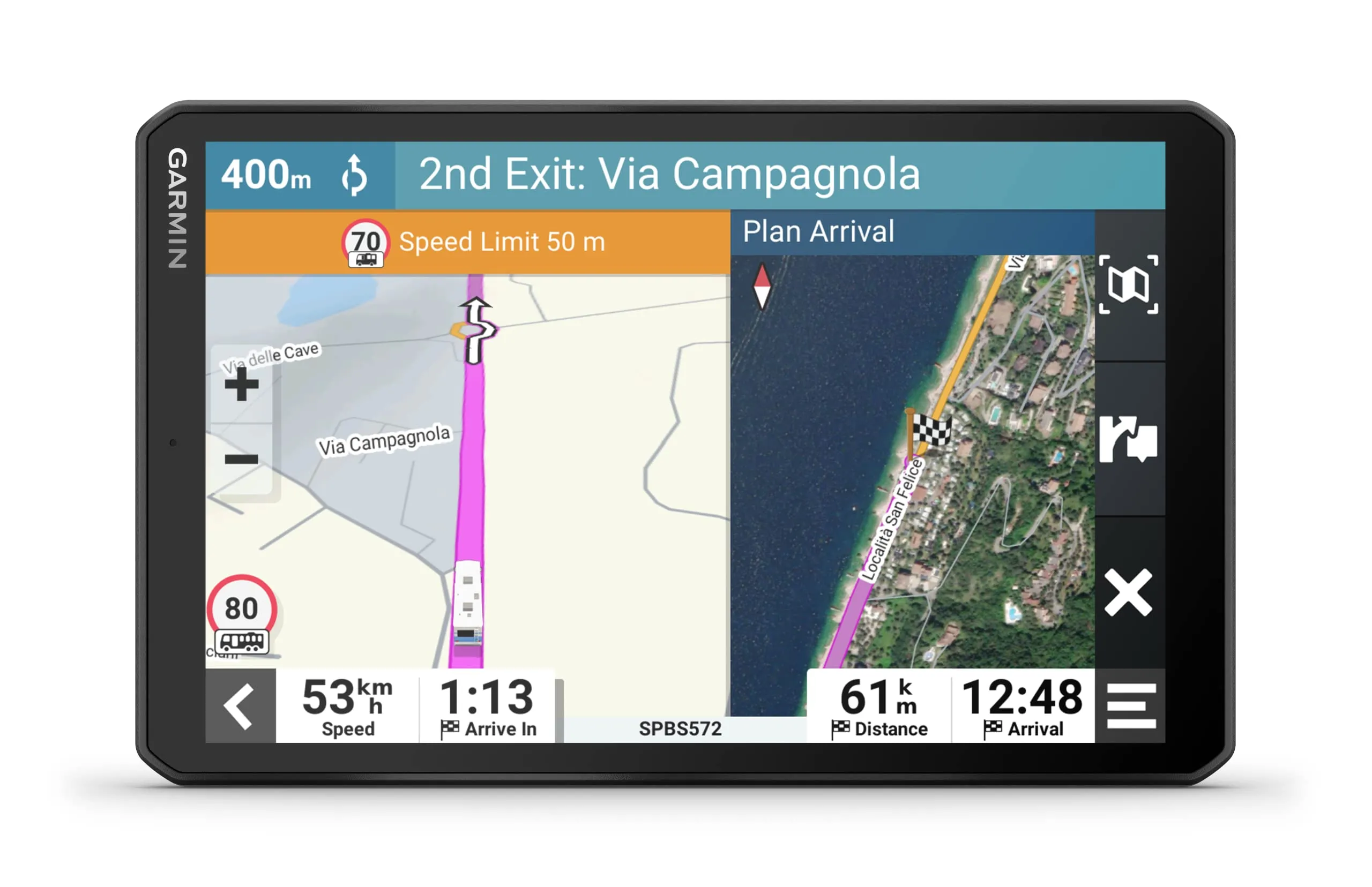 Garmin Camper 895, Navigatore GPS per Camper e Caravan, Display da 8", Mappa Europa, Navigazione in base a dimensioni