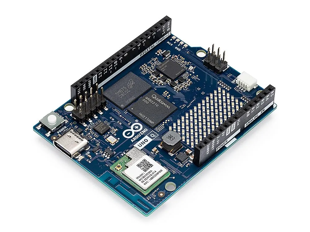 Arduino® UNO™ Q 2GB [ABX00162] – Hybride board met Qualcomm Dragonwing QRB2210‑MPU en STM32U585‑MCU, AI‑vision, spraak, IoT, robotica, Linux Debian, Wi‑Fi 5 en USB‑C