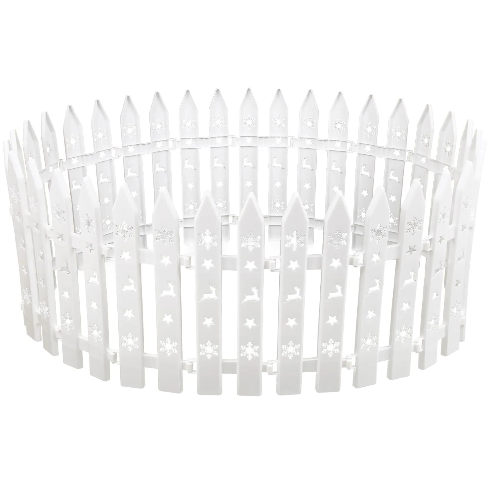 BOFUNX 24pcs Recinzione per Albero di Natale Recinzioni Decorazioni Natale Mini Recinzione per Giardino in Plastica Decorazioni per l'Albero di Natale Giardino Casa