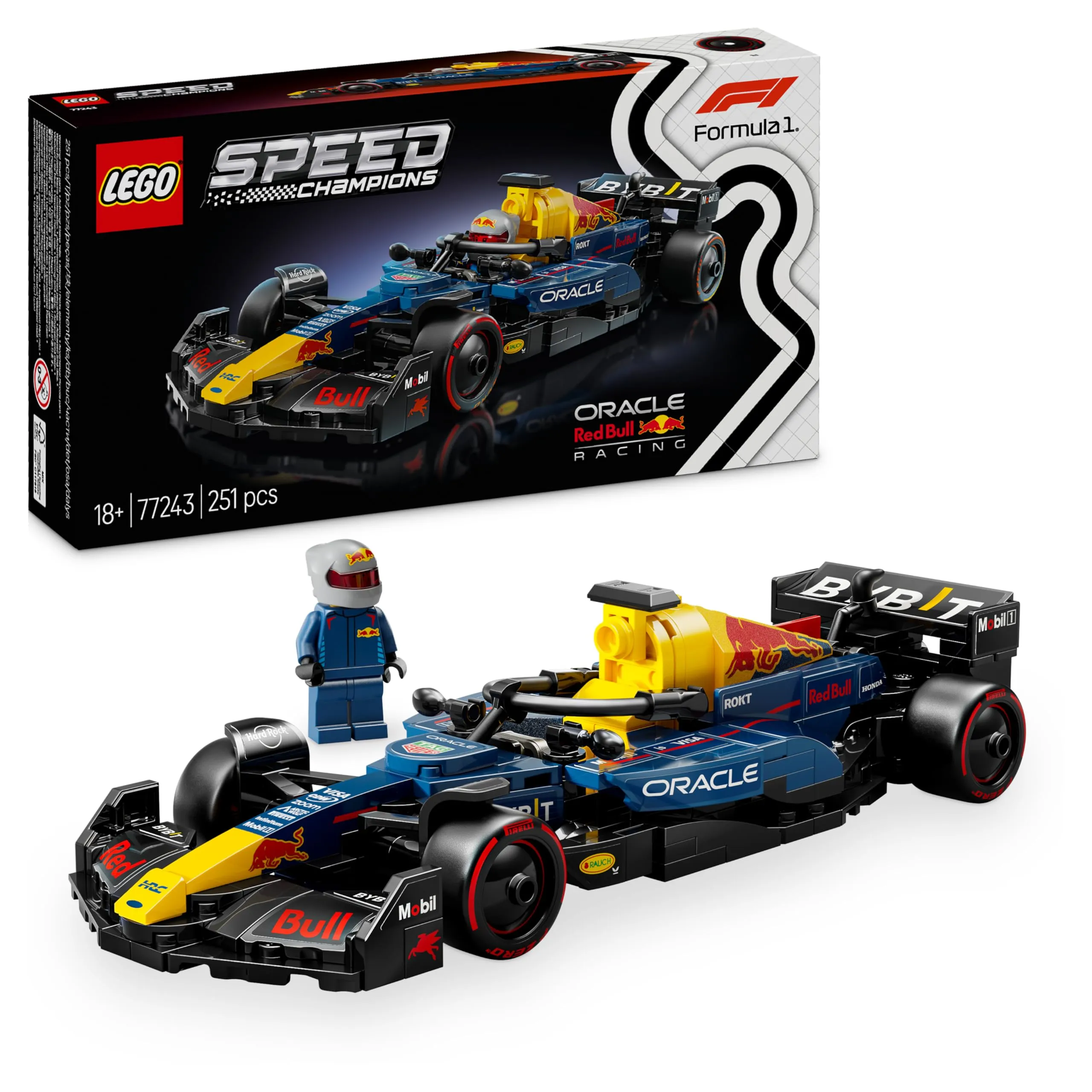 LEGO Speed Champions Auto da Corsa F1 Oracle Red Bull Racing RB20 - Regalo Festa del Papà per Uomo e Fan Adulti - Modello di Macchina da Collezione con Minifigure del Pilota di Formula 1-77243