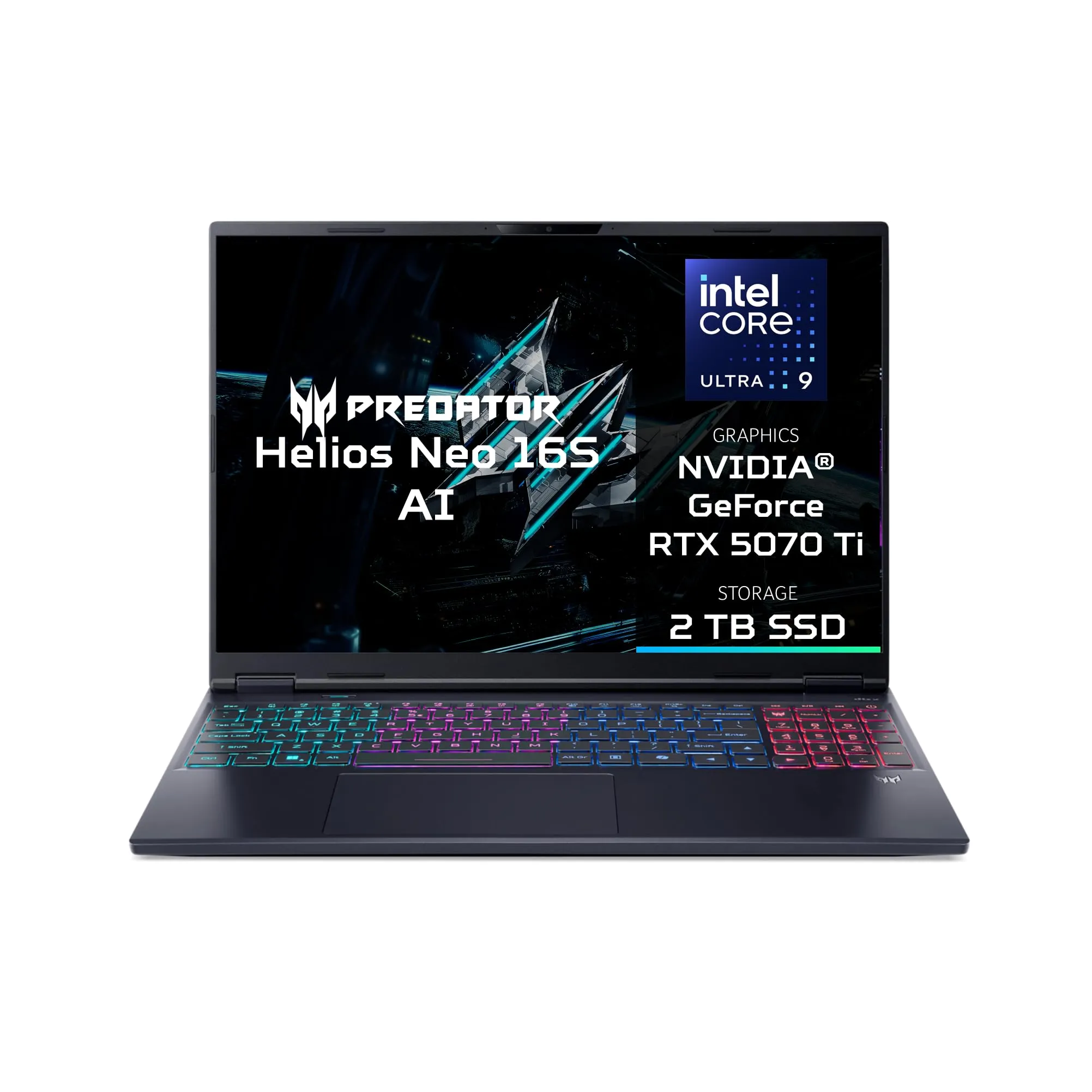 acer Predator Helios Neo 16S AI PHN16S-71-949Q Notebook Gaming, NVIDIA GeForce RTX 5070 Ti 12GB GDDR7, Intel Core Ultra 9 275HX, RAM 64 GB DDR5, 2 TB SSD, Display 16" OLED 240 Hz DDS, Windows 11 Home