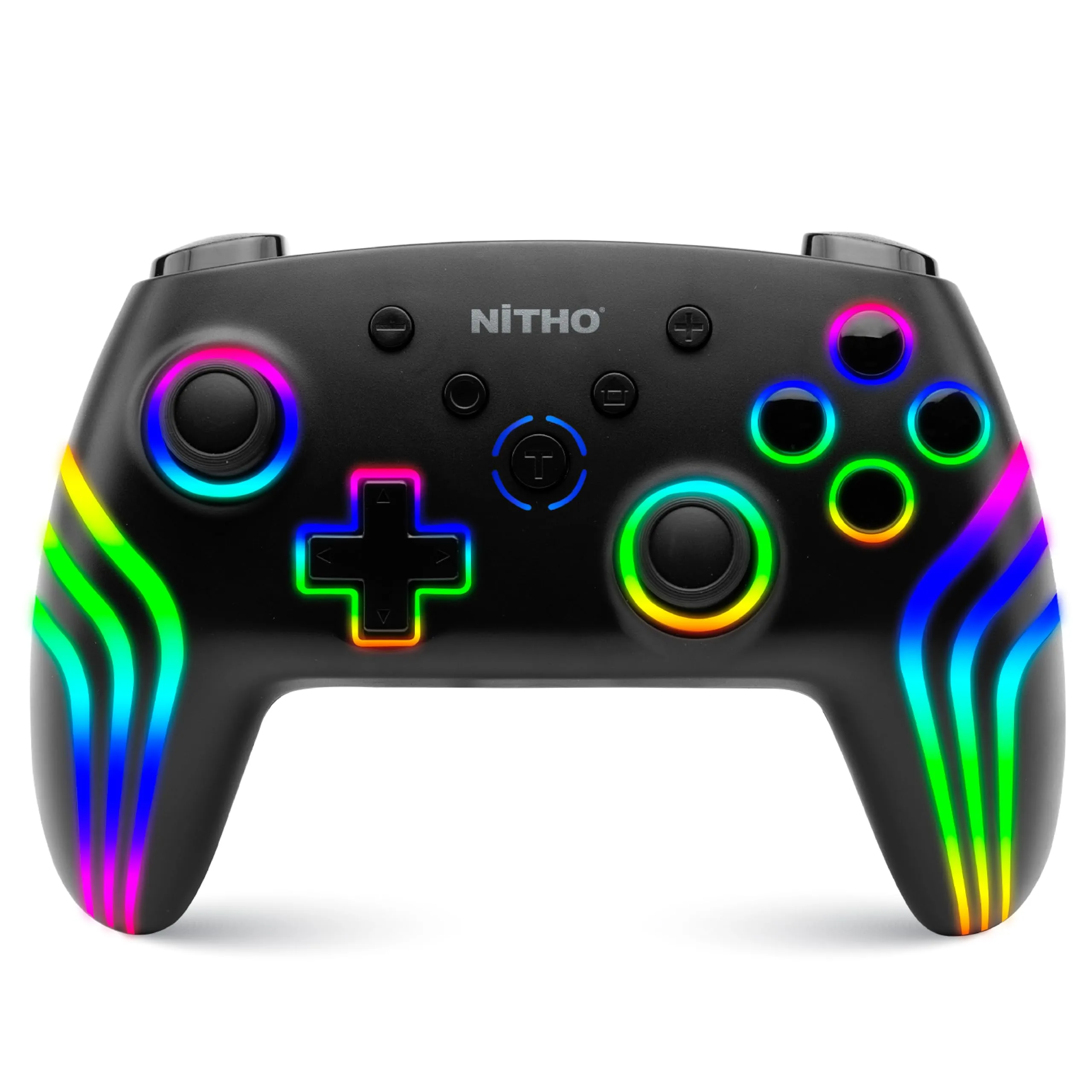 NITHO NEXUS Wireless Controller Compatibile con Switch/Switch 2/PC/Android/iOS, Gamepad con LED RGB, Trigger effetto Hall, Giroscopico a 6 assi, Turbo, Joystick ergonomico - Nero