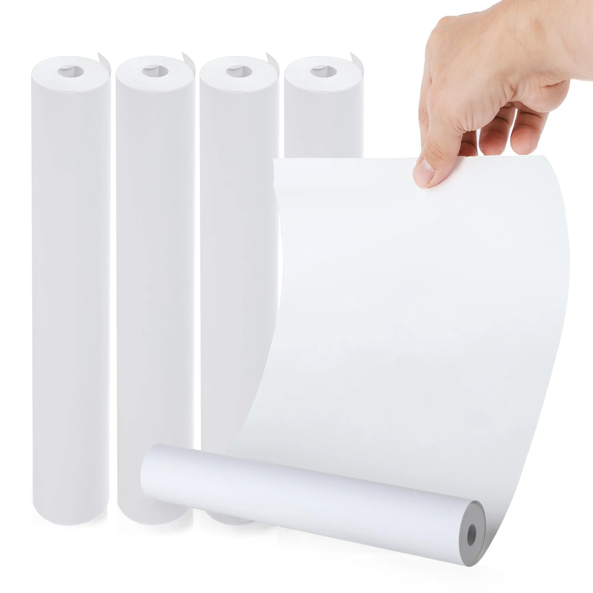 (4 rotoli) Carta Termica A4 per Stampante Portatile (circa 116 fogli), Carta Termica A4, Carta per Stampante Termica, Senza BPA, Asciugatura Rapida, Perfetta per la Stampa di Documenti, e Foto