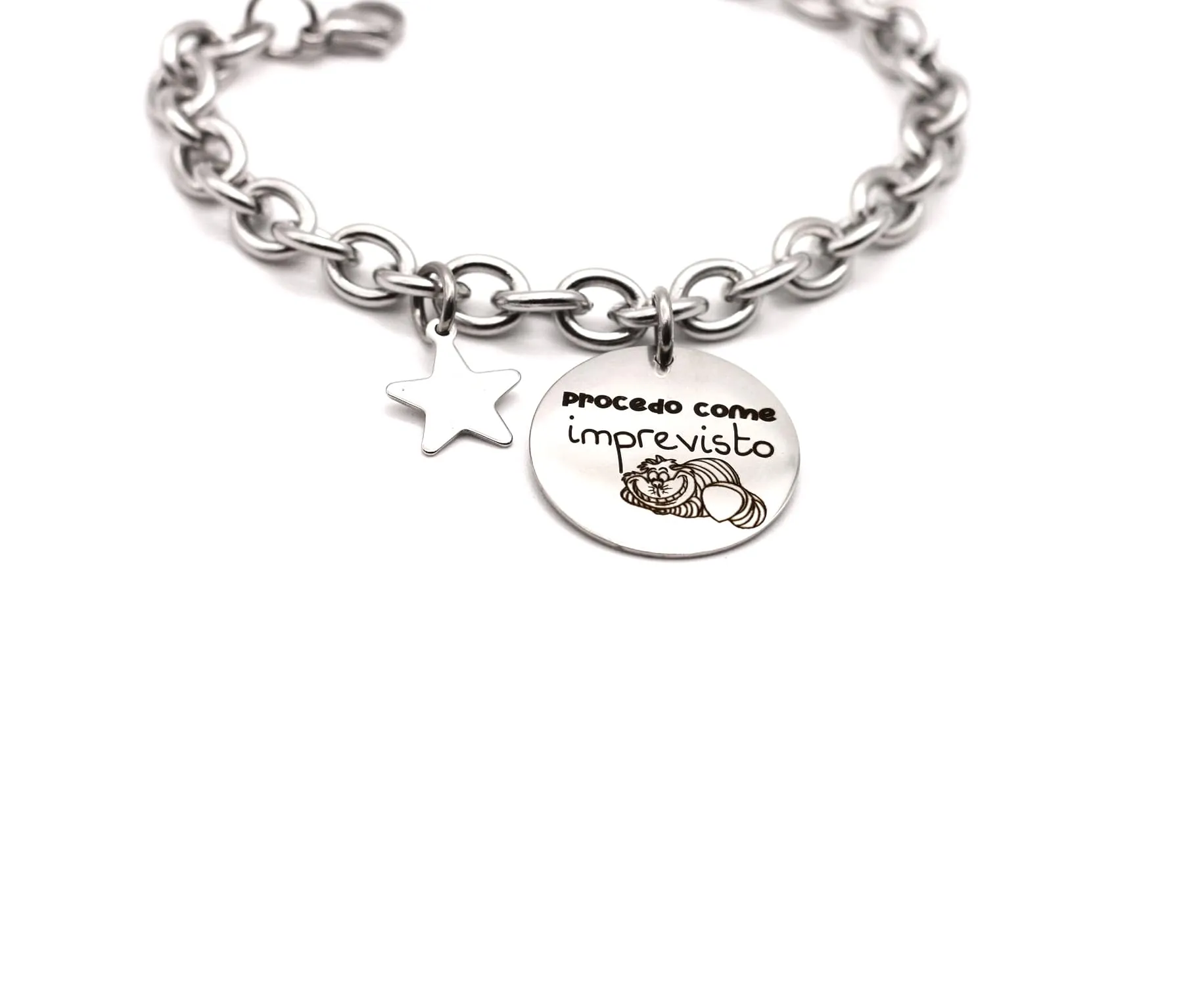 Braccialetto Procedo come imprevisto - Bracciale della linea Chiara e...incisa - bracciale incisione su acciaio