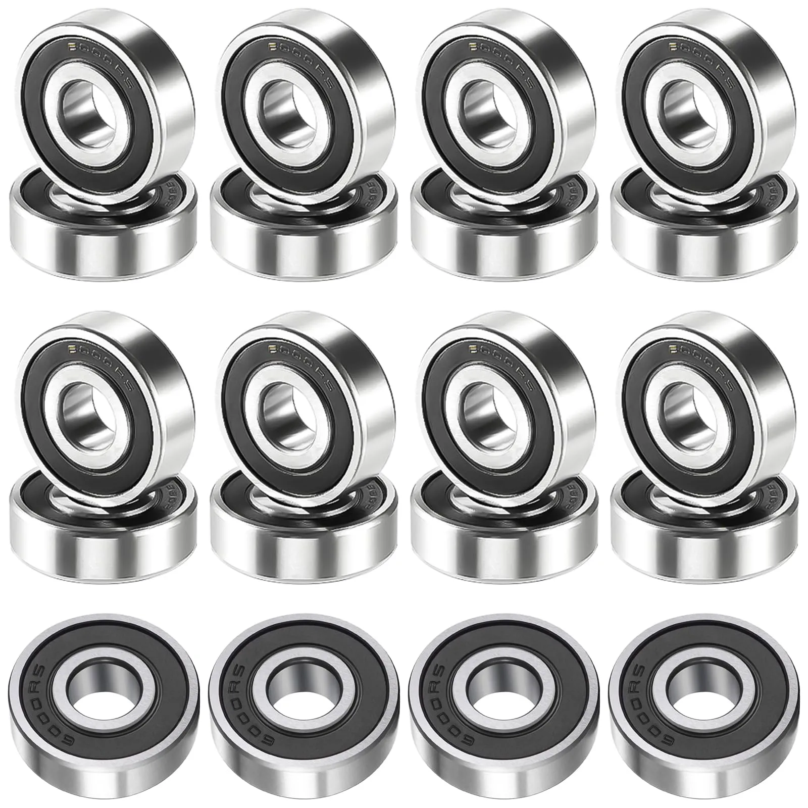 XSHAO® 20 Pezzi Cuscinetti a Sfera 10 x 26 x 8 mm, 6000-2RS Cuscinetti a Sfera Scanalati Doppiamente Protetti per DIY/Torni/Motori/Stampanti 3D/Fresatrici/Vari Dispositivi Meccanici