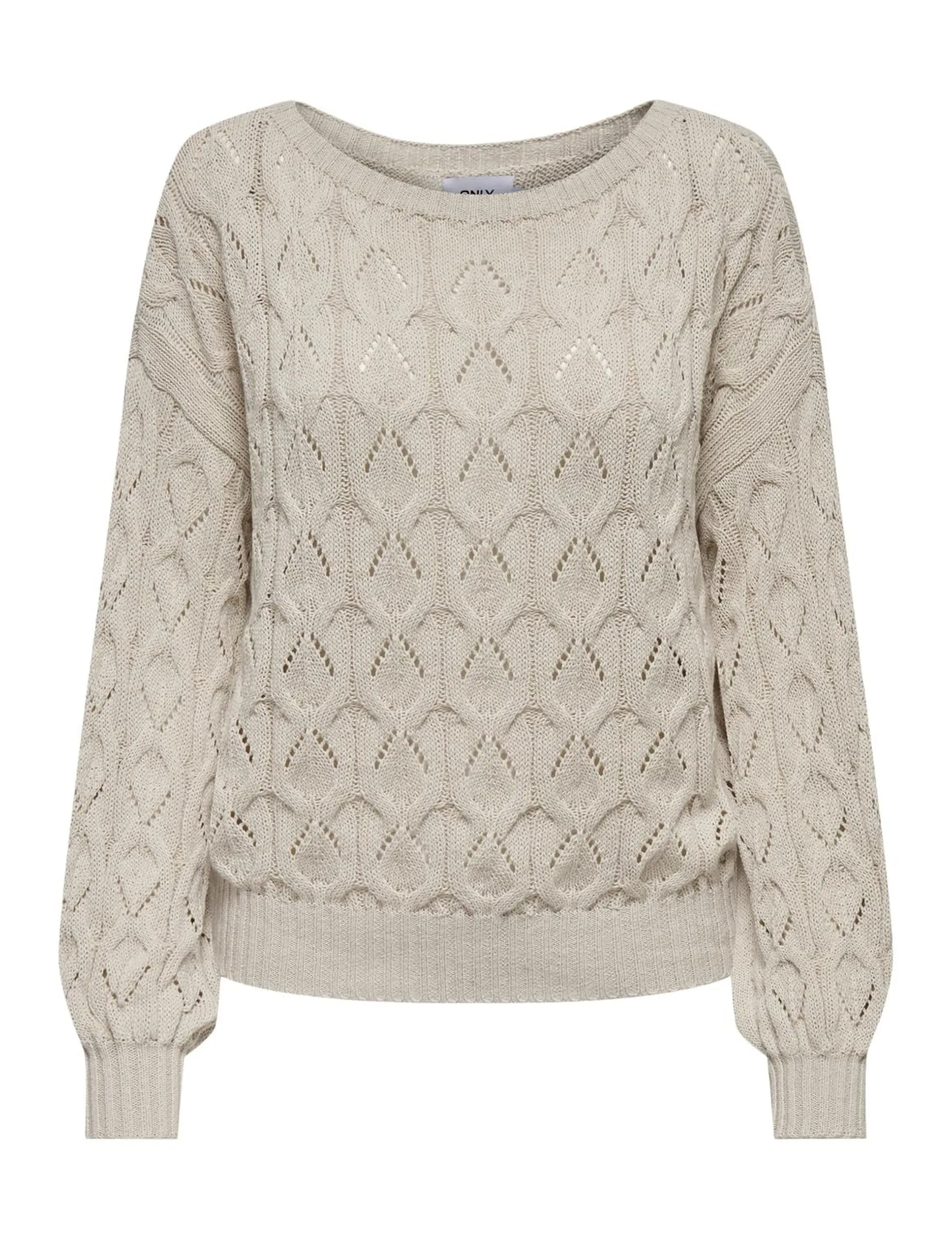 ONLY Onlbrynn Life Structure L/S Pul Knt Noos Pullover, Pumice Stone, S Donna