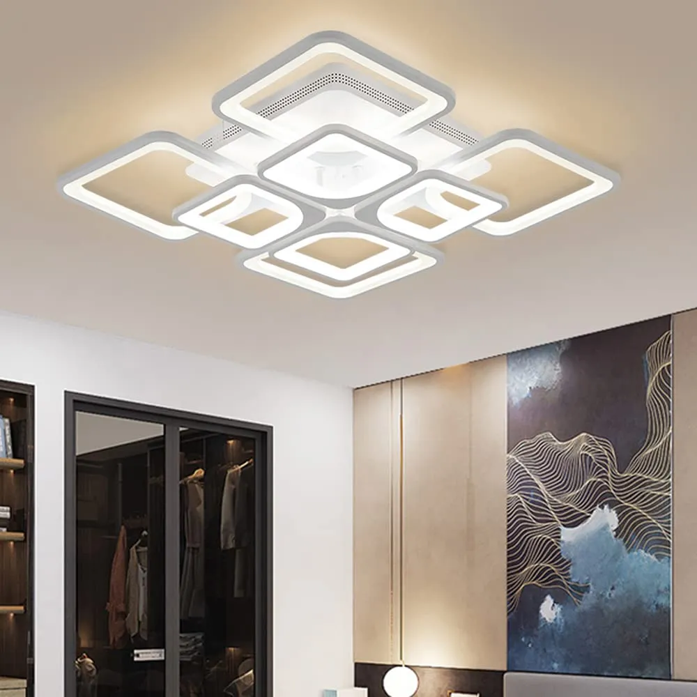 Comely Plafoniera LED Moderna, 80W Lampada da Soffitto, Lampadario LED Soffitto Dimmerabile con Telecomando e Controllo APP 8000LM 3500K - 6500K per Soggiorno, Camera da Letto, Sala da Pranzo