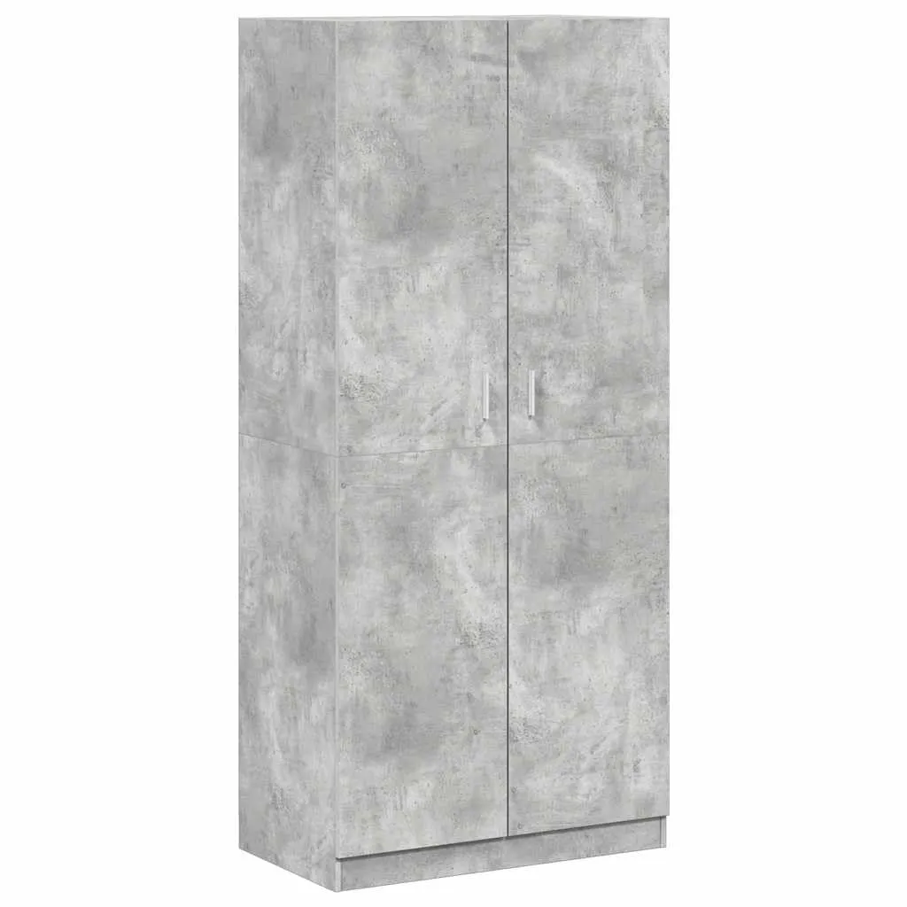 vidaXL Armadio Compatto Elegante Robusto con Scomparto e Asta Arredo Guardaroba Appendiabiti Organizer Casa Grigio Cemento 90x52x200 cm in Truciolato