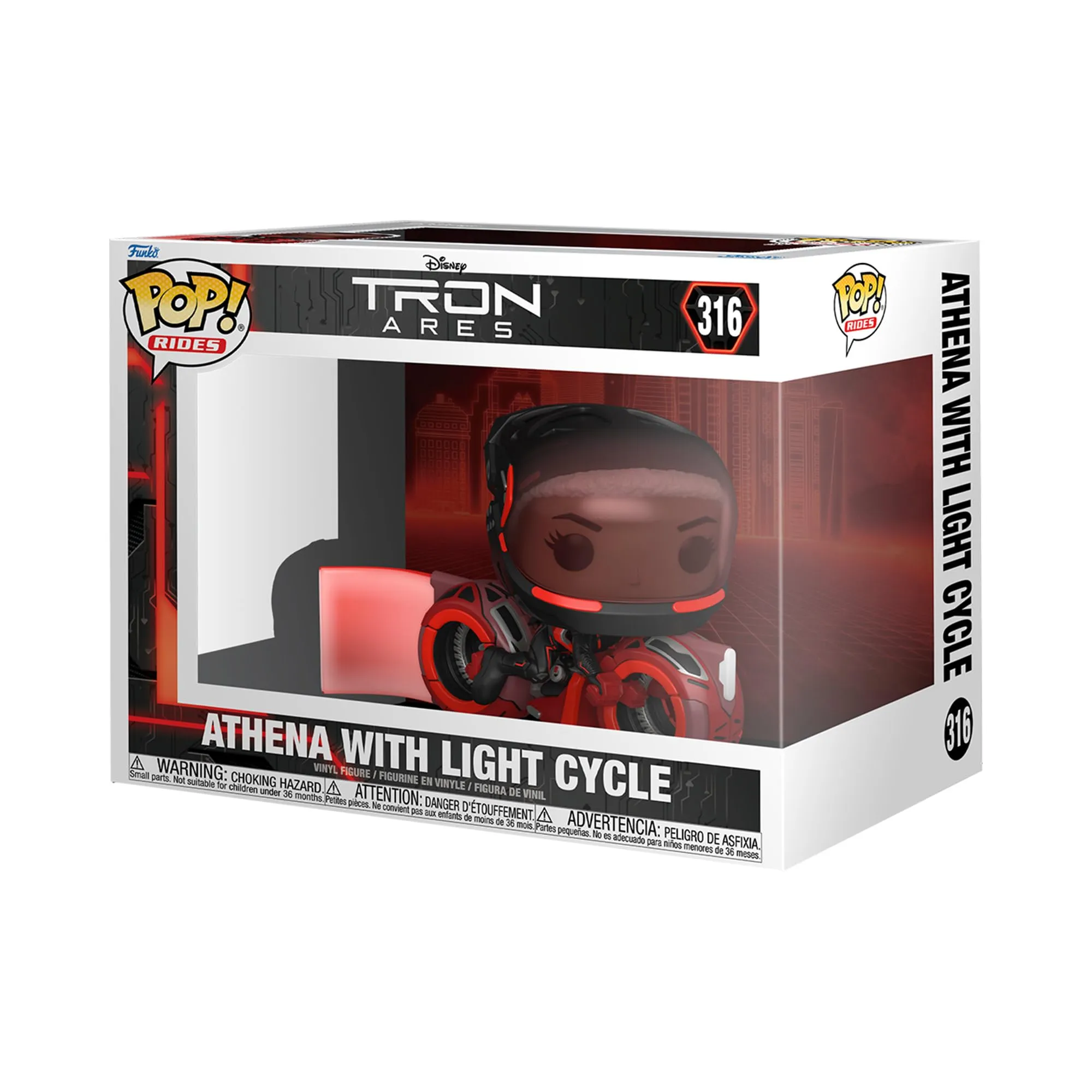 Funko Pop! Ride: Tron: Ares - Athena con Light Cycle - Figurina in vinile da collezione - Merchandising ufficiale - Giocattoli per bambini e adulti - Figurina da collezione e da esposizione
