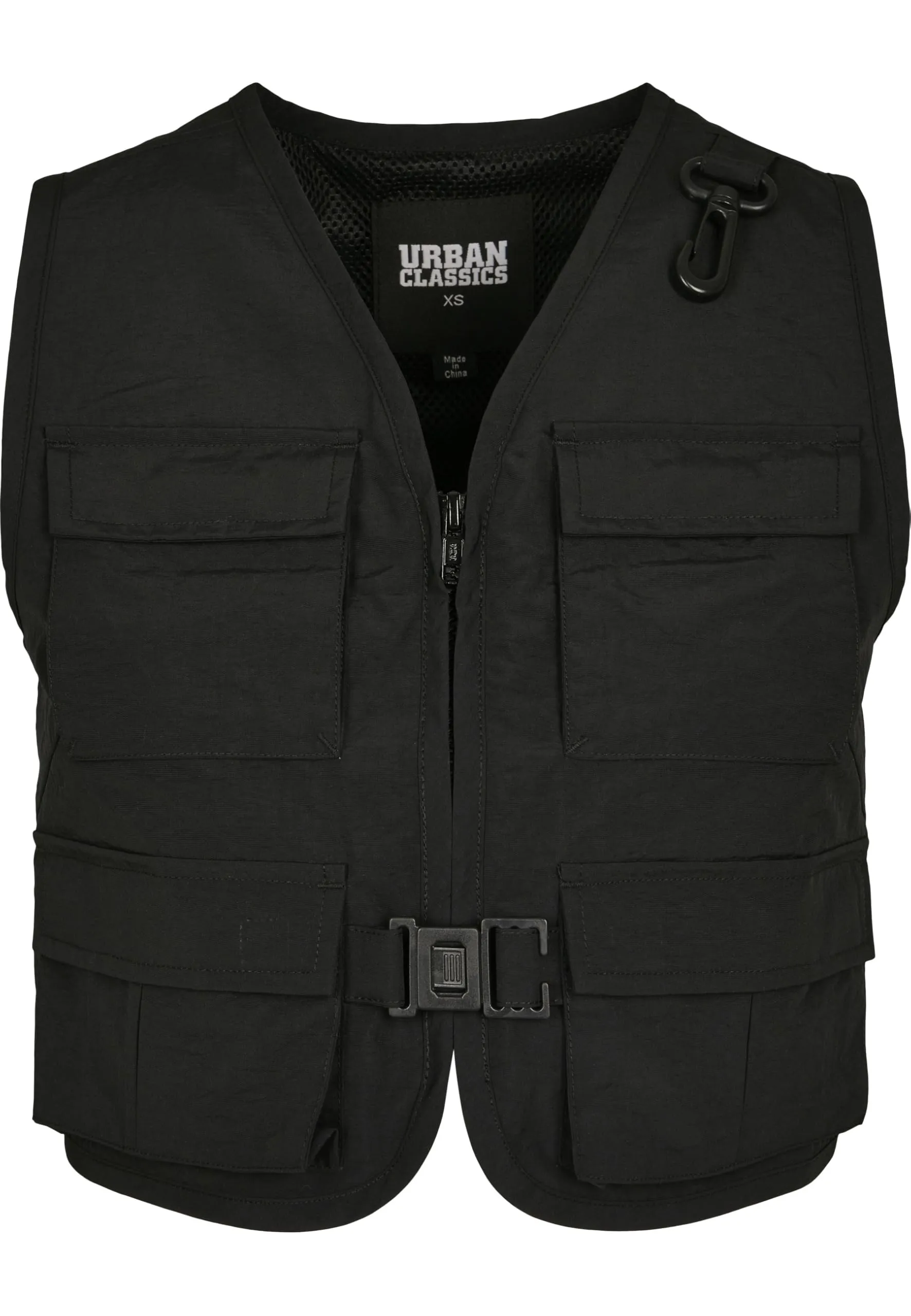 Urban Classics Ladies Short Tactical Vest, Gilet, Nero, S