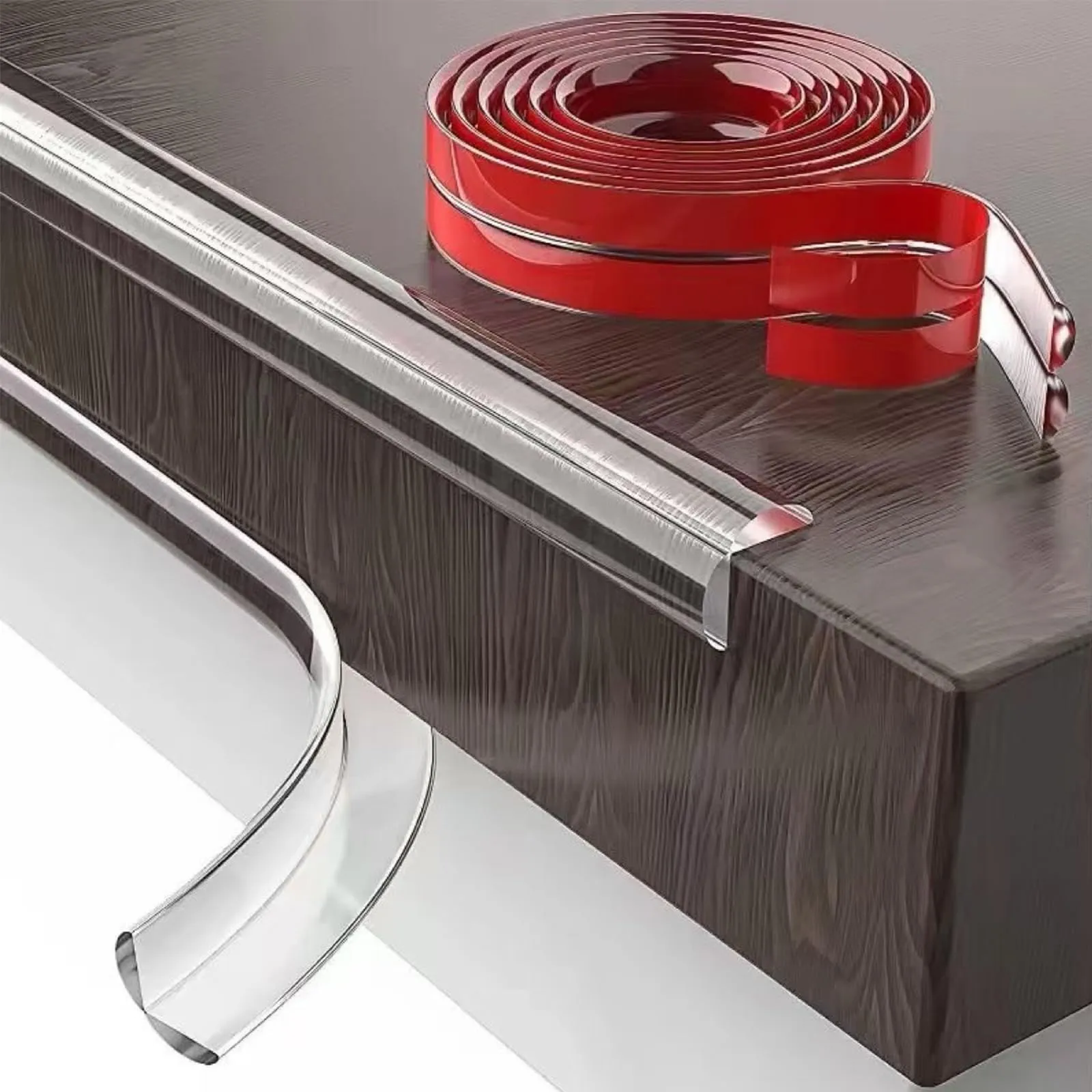 Paraspigoli Per Bambini 6 Metri Striscia di Gomma Protezione con 4 Protezioni Anti-spigolo Trasparenti, Protezione Angolo Extra spesso Bordi