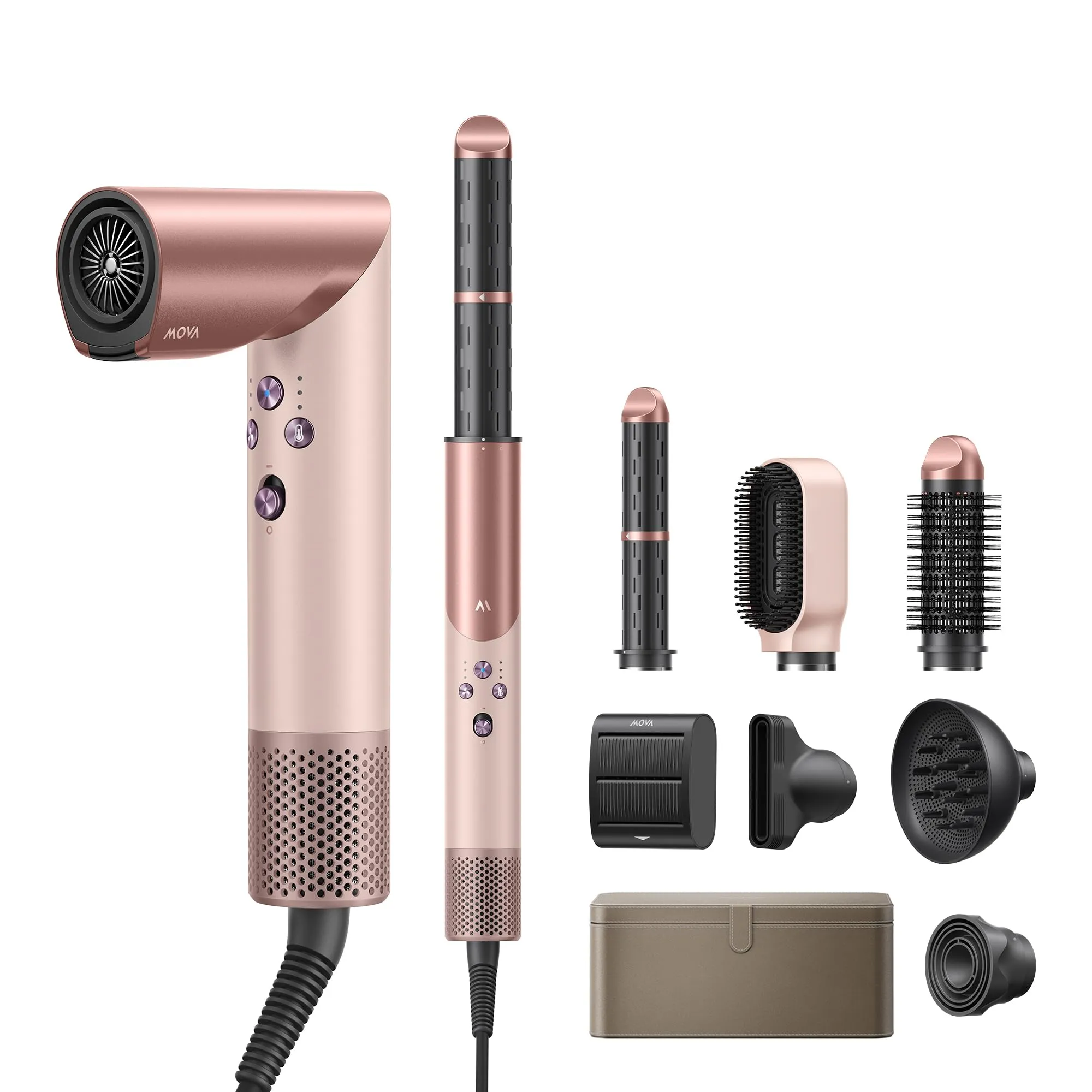 MOVA Master 10 Multifunzione 7 in 1, Asciugatura Rapida, Arriccia e Liscia, Dona Volume e Lucentezza, Cura Intelligente del Capello, Accessori Magnetici, Set con Cofanetto Elegante