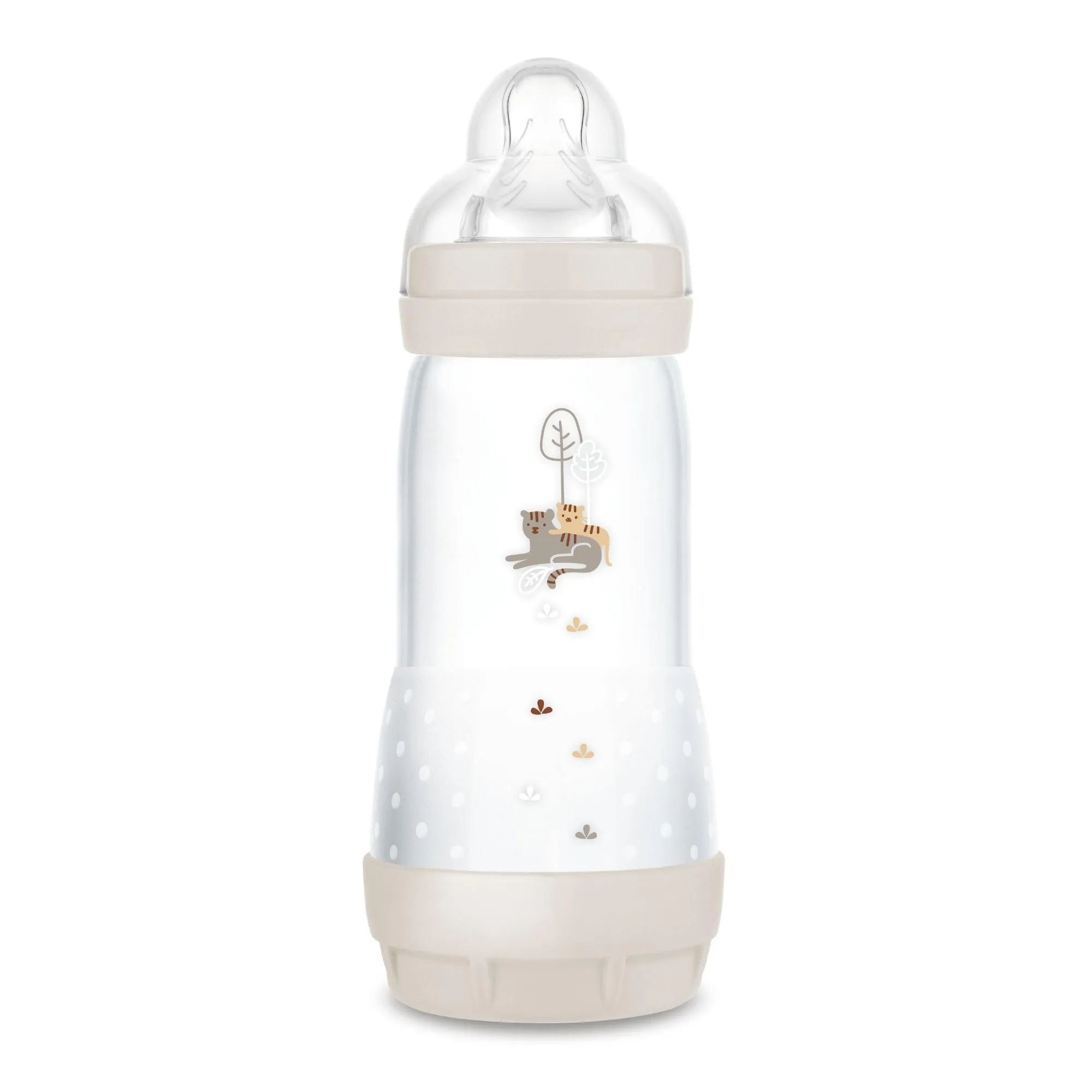 MAM Biberon Easy Start 320 ml, Biberon anticolica per allattamento misto, Riduce le bolle d'aria e il rischio di coliche, Accessori neonati 4+ mesi autosterilizzanti e con tettarella misura 3, Beige