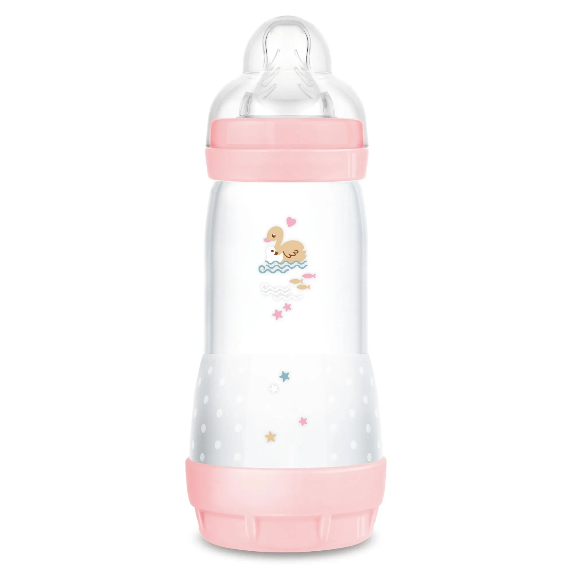 MAM Biberon Easy Start 320 ml, Biberon anticolica per allattamento misto, Riduce le bolle d'aria e il rischio di coliche, Accessori neonati 4+ mesi autosterilizzanti e con tettarella misura 3, Rosa