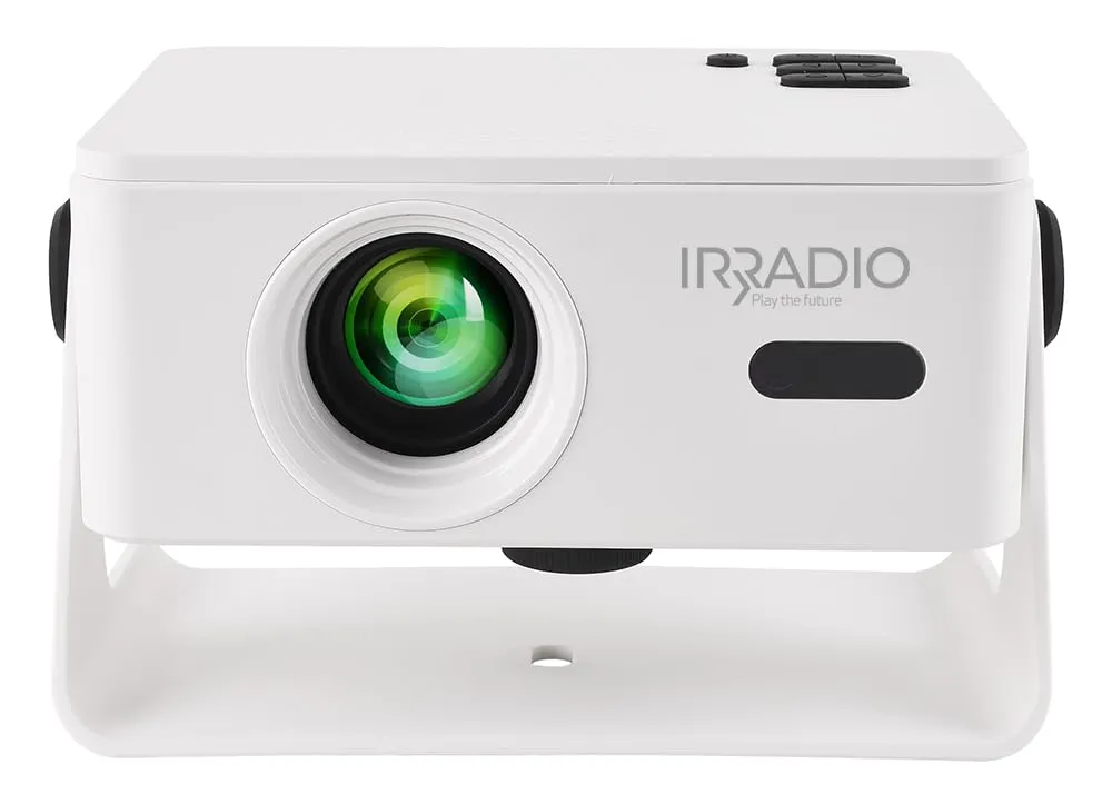 IRRADIO Videoproiettore Smart 150 ANSI Lumen | Mini Proiettore Portatile HD Nativo 720p con Android 13 e Auto Focus, Accesso App Streaming, WiFi Dual Band
