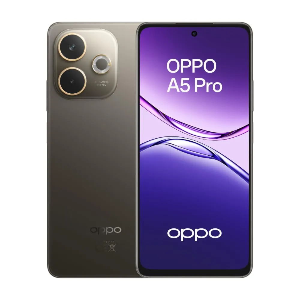 OPPO A5 Pro Smartphone, Foto AI 50MP, Frontale 8MP, Display 6.67” 90HZ LCD HD+, 5800mAh, RAM 8(Esp4GB/6GB/8GB)+ROM 256GB (esp1TB), IP69, Black Brown