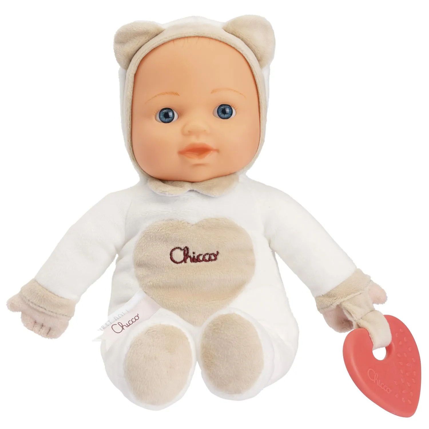 Chicco Gioco La Mia Prima Bambola, con morbido cuore Massaggiagengive per la Dentizione, soffice e leggera, Lavabile in Lavatrice, 0 mesi+