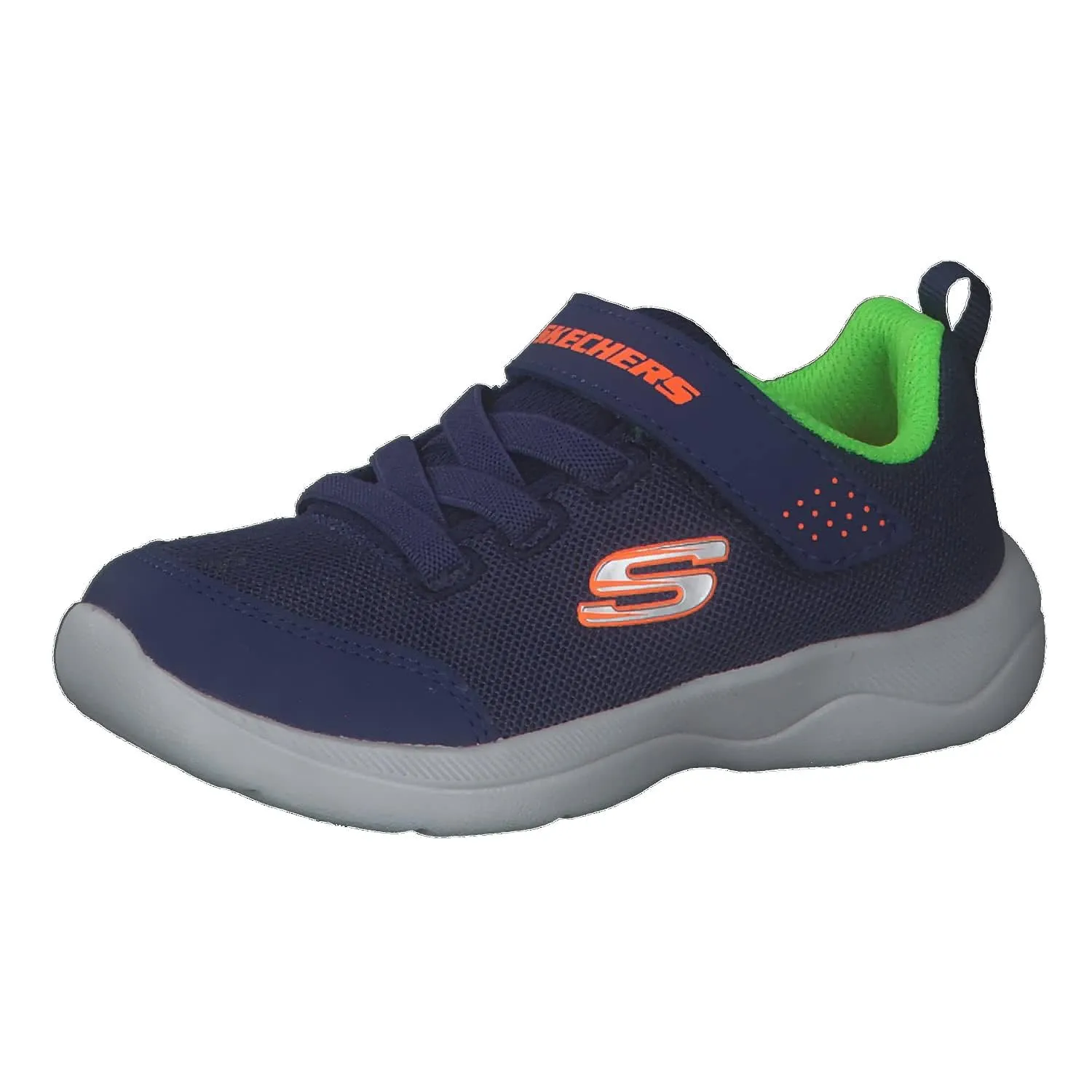 Skechers Skech-stepz 2.0 Mini Wanderer, Scarpe da Ginnastica Bambini e ragazzi, Blu Navy Textile Synthetic Lime Orange Trim, 27 EU