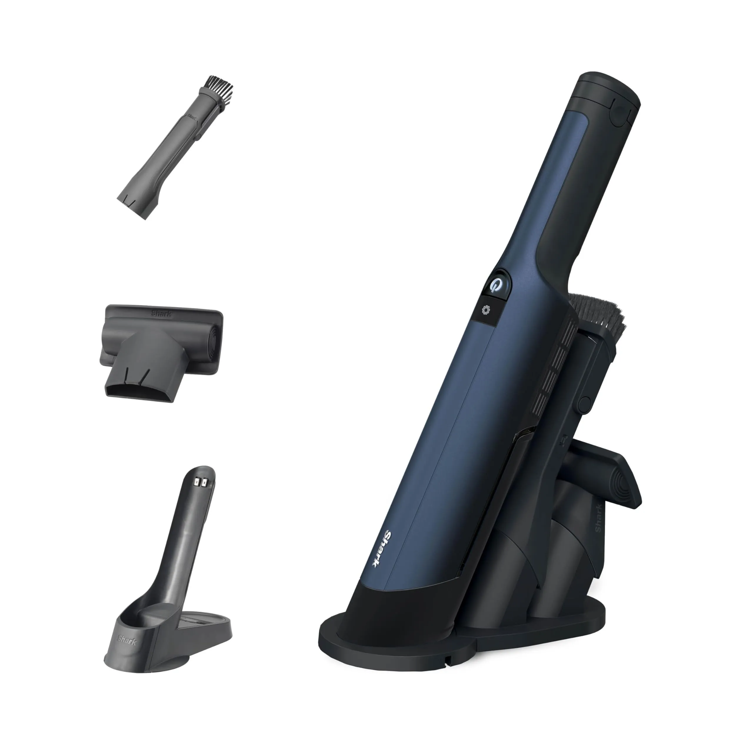 Shark WandVac 2.0 Asprirabriciole Senza Fili, Potente, Compatto e Leggero, con Bocchetta per Fessure e Accessori per Pulizia Multisuperficie, con Base di Ricarica, Blu, WV270EU