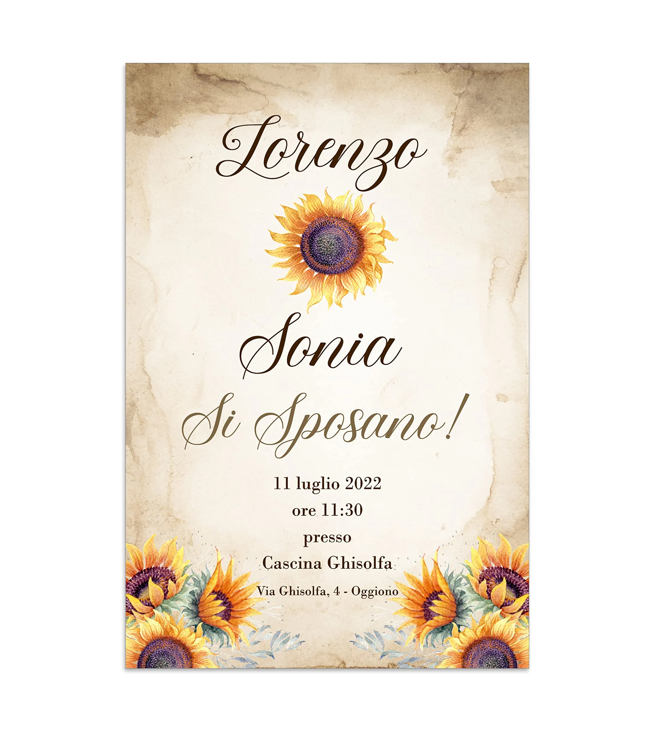 Partecipazioni matrimonio girasole inviti nozze girasoli 10 pz