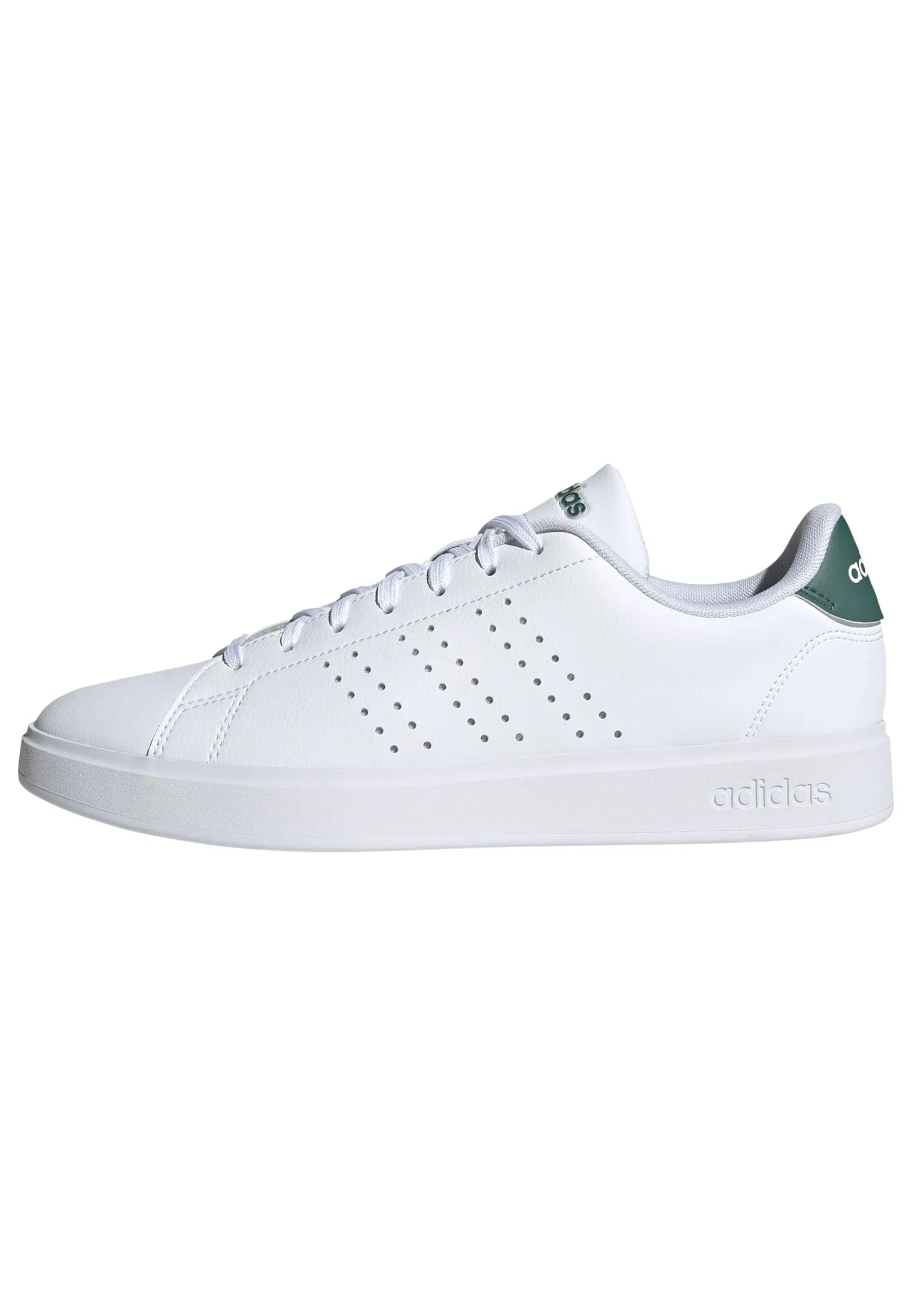 adidas Advantage 2.0 Shoes, Scarpe Uomo, Cloud White/Core Black/Green, 42 2/3 EU