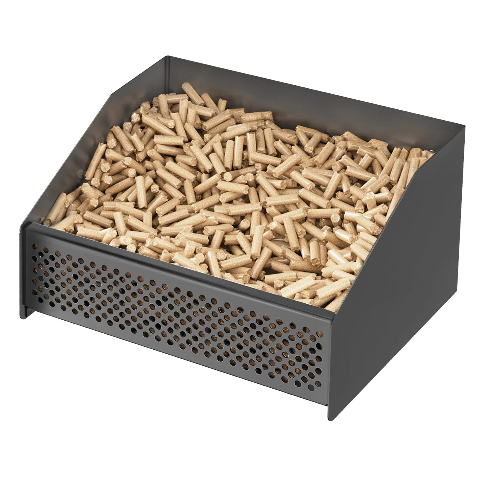 johgee Cestello per pellet, 30 × 25 × 17 cm Cestello per bruciatori a pellet per camini e stufe (Nero)