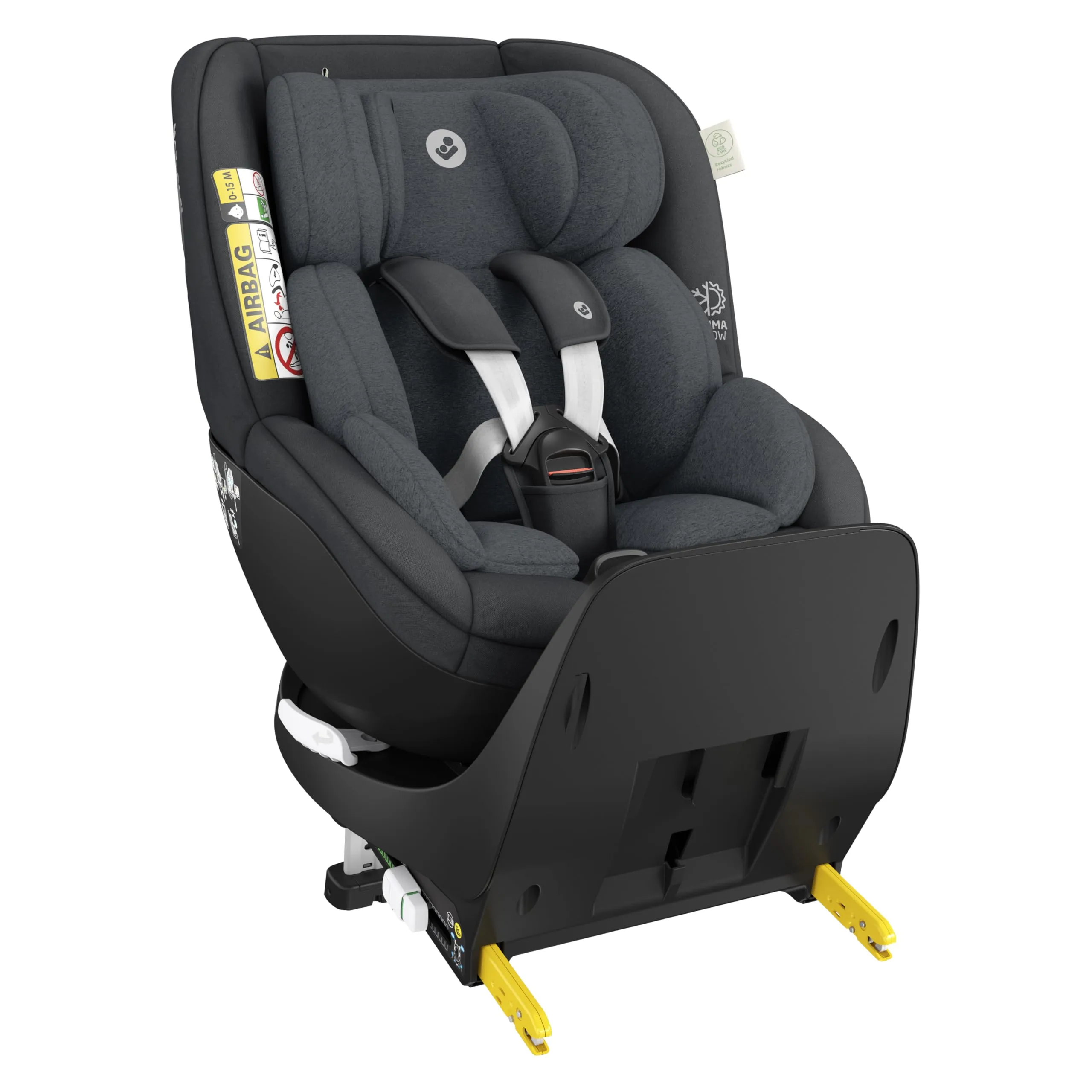 Maxi-Cosi Mica Pro Eco Seggiolino Auto Isofix Girevole 360° Per Bambini 0-4 Anni (40-105 Cm), ClimaFlow, Protezione dagli impatti laterali G-CELL, Omologato I-Size R129, Authentic Graphite