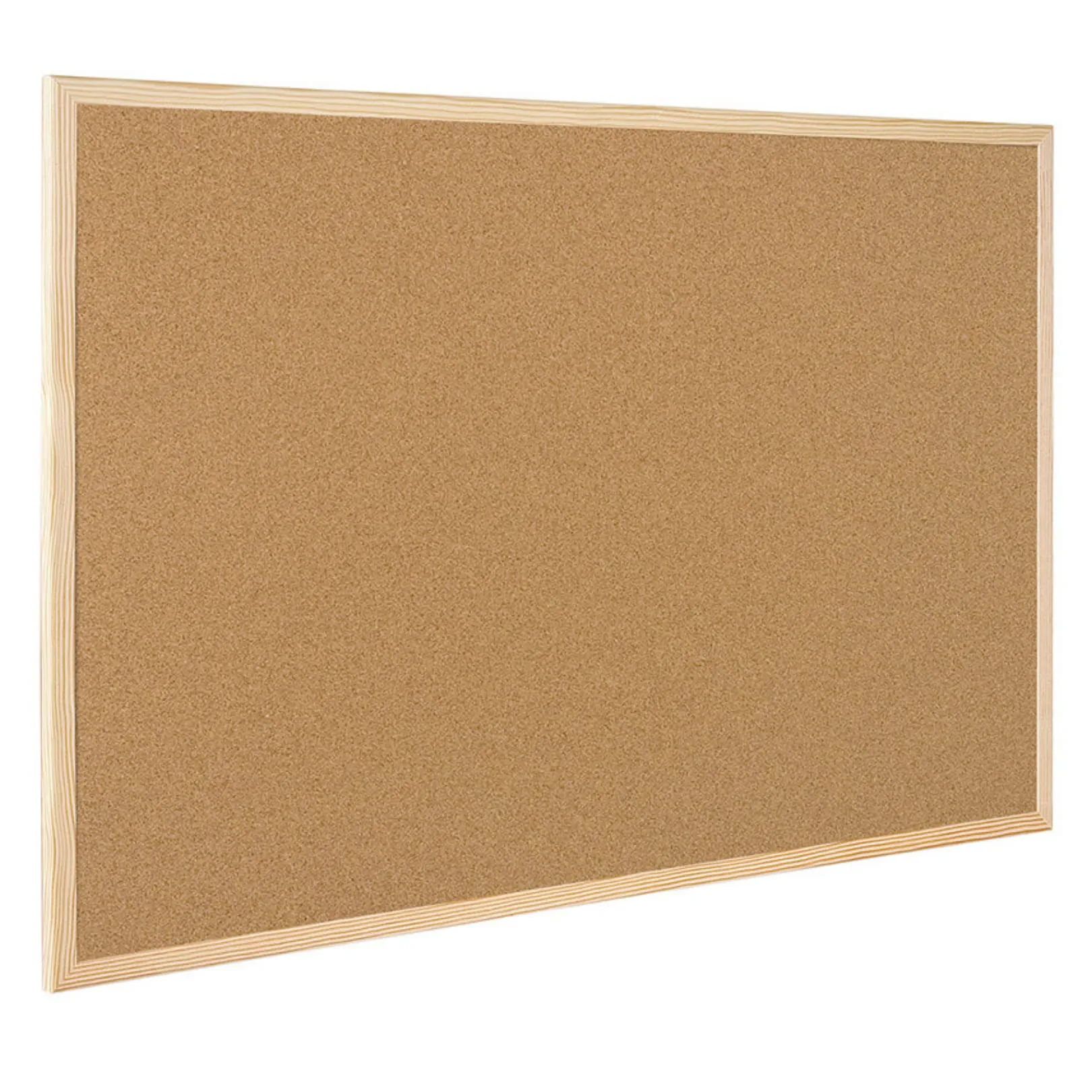 Raylu Paper® – Bacheca in sughero naturale con cornice in legno di pino, lavagna da parete con puntine e kit di montaggio (90 x 60 cm)