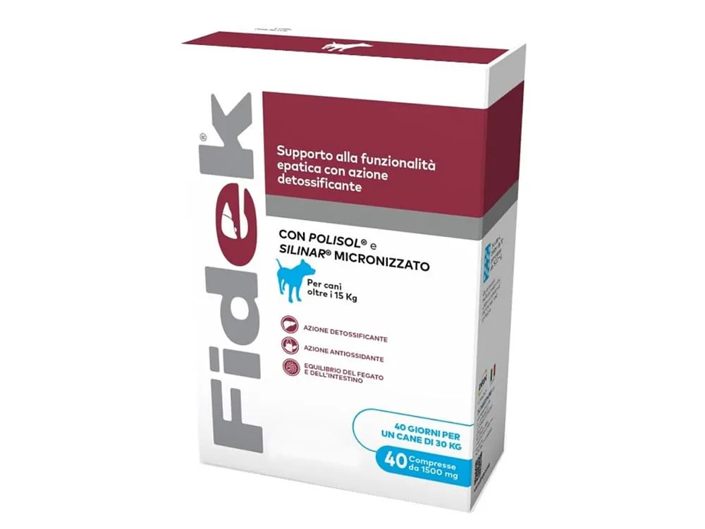 D.R.N. | Fidek 40 compresse 1500 mg, supporto alla funzionalità epatica con azione detossificante, per cani oltre 15 kg di peso