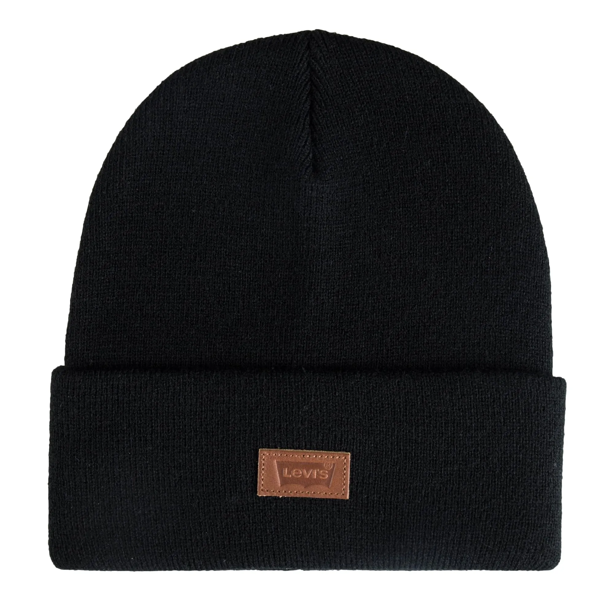 Levi's All- Season Hero Beanie Soft Knit Cuffed Winter Hat, Warm & Comfortable Everyday Style Berretto, Etichetta Nera, Taglia Unica Unisex-Adulto
