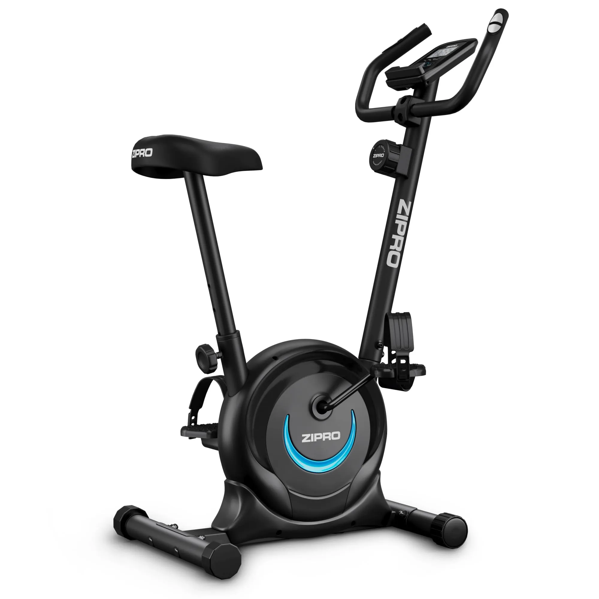 ZIPRO One S Cyclette da casa - Resistenza magnetica, Funzionamento silenzioso, Comfort regolabile, Display LCD, Misurazione del battito, Calorie, Design compatto, Supporto smartphone, Max 110 kg