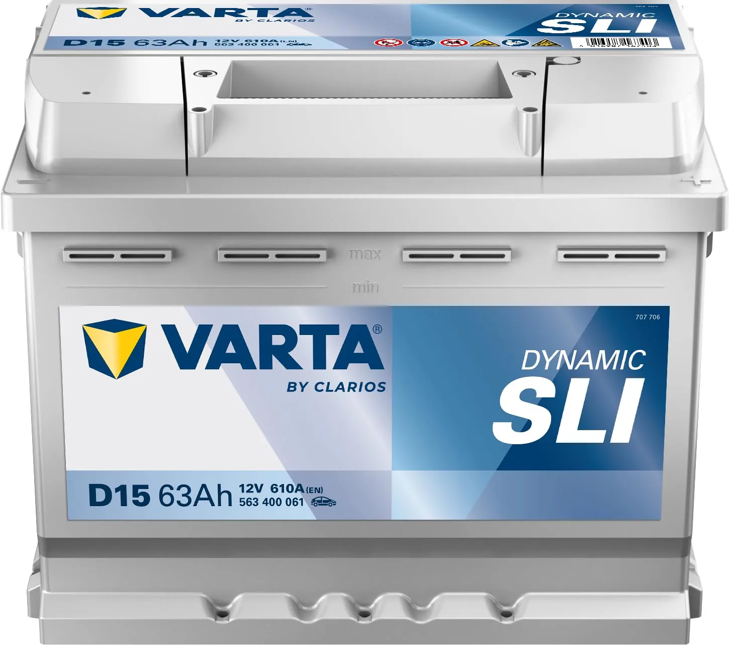 Varta D15 Silver Dynamic 563 400 061 Batteria Auto , 12 V, 63 Ah, 610 A