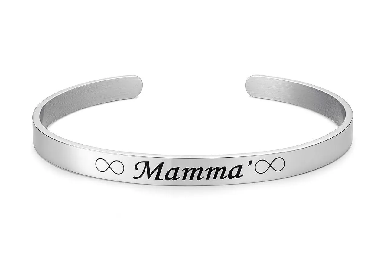 Generico Bracciale Rigido Personalizzato – Acciaio Inossidabile – Incisione con Nome, Frase o Data – Idea Regalo per Uomo o Donna – Gioiello Regolabile ed Elegante