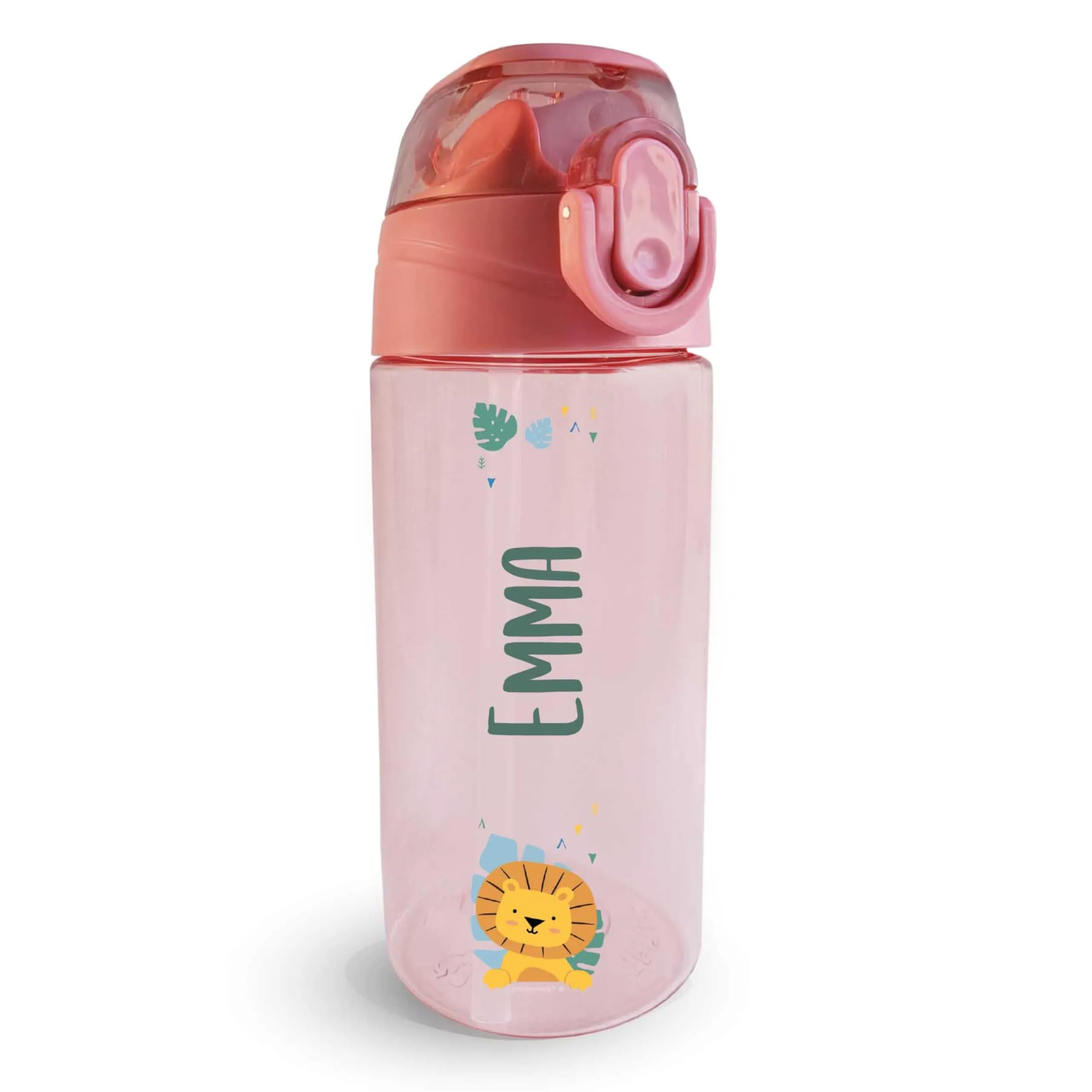 Stellasticker - Borraccia Personalizzata per Bambini con nome e un’icona - Ideale fuori casa, in gita, a scuola. Senza BPA. Lavabile in lavastoviglie, spazzola inclusa. 450 ml. (Rosa antico)