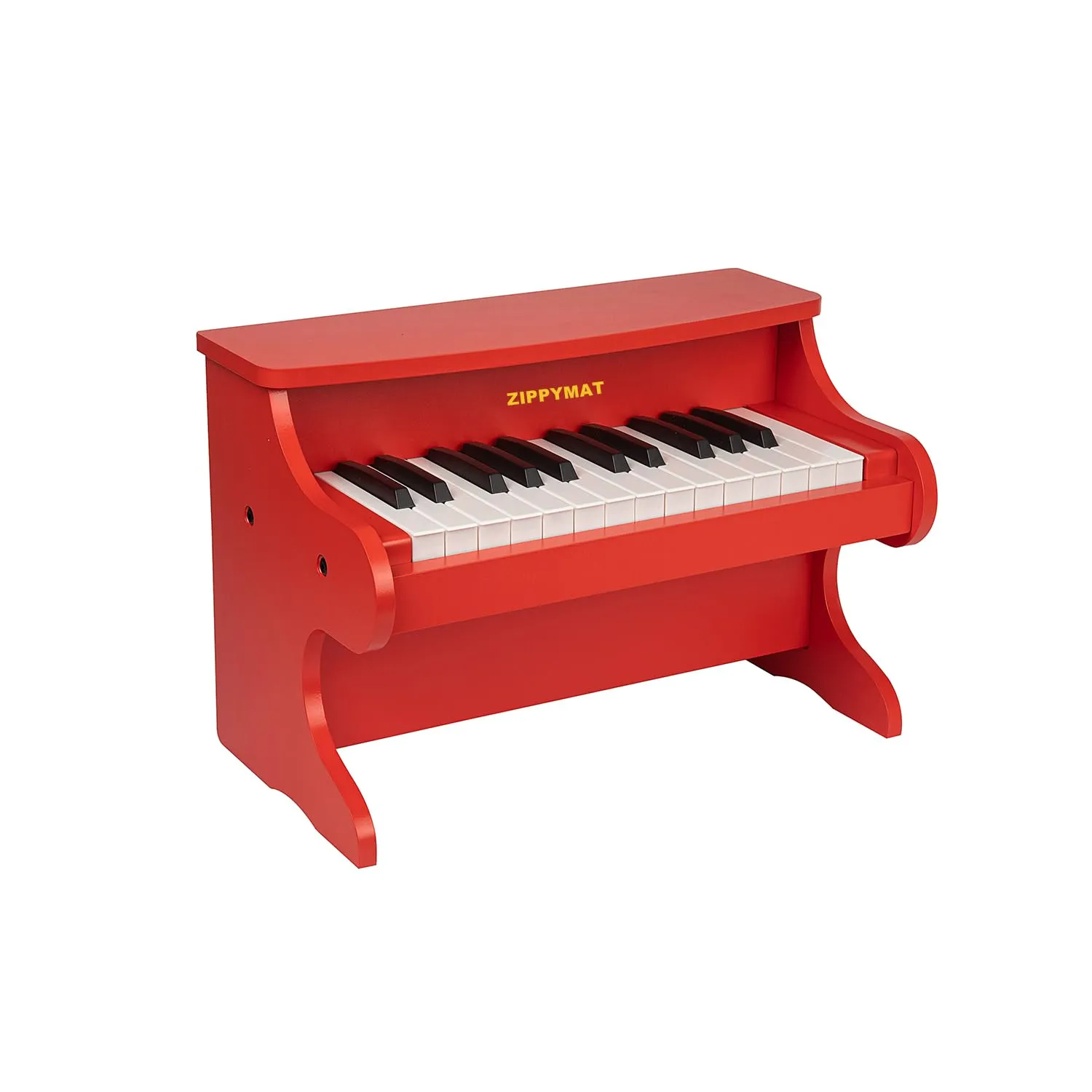 ZIPPY MAT Tastiera per pianoforte per bambini, 25 tasti, pianoforte digitale per bambini, mini strumento di apprendimento musicale, pianoforte in legno per bambini e bambine (Rosso)