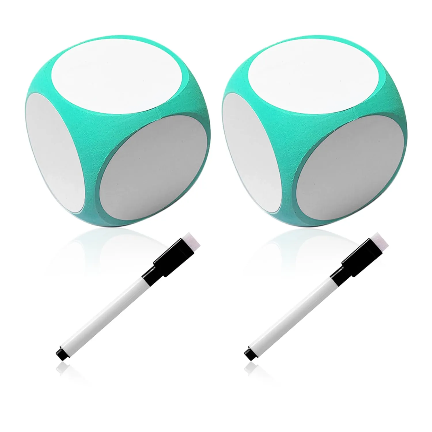 NyxSeat 2 dadi per esercizi di fitness con 2 pennarelli per lavagna, dadi divertenti fai da te, accessori portatili, adatti per giochi e festa, palestre, matrimoni