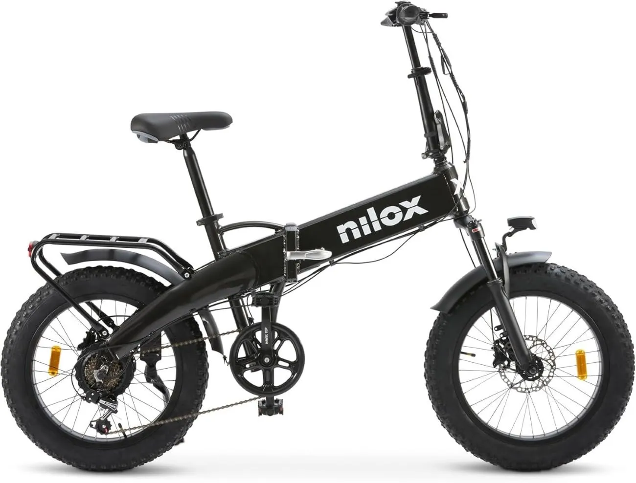 Nilox, Ebike X10 Ultra, Bici Elettrica Pieghevole, Fino a 90 km di Autonomia, Fino a 25 Km/h, Motore da 48 V/250 W e Batteria 48 V-13 Ah, Gomme FAT 20" x 4", Cambio a 6 Velocità