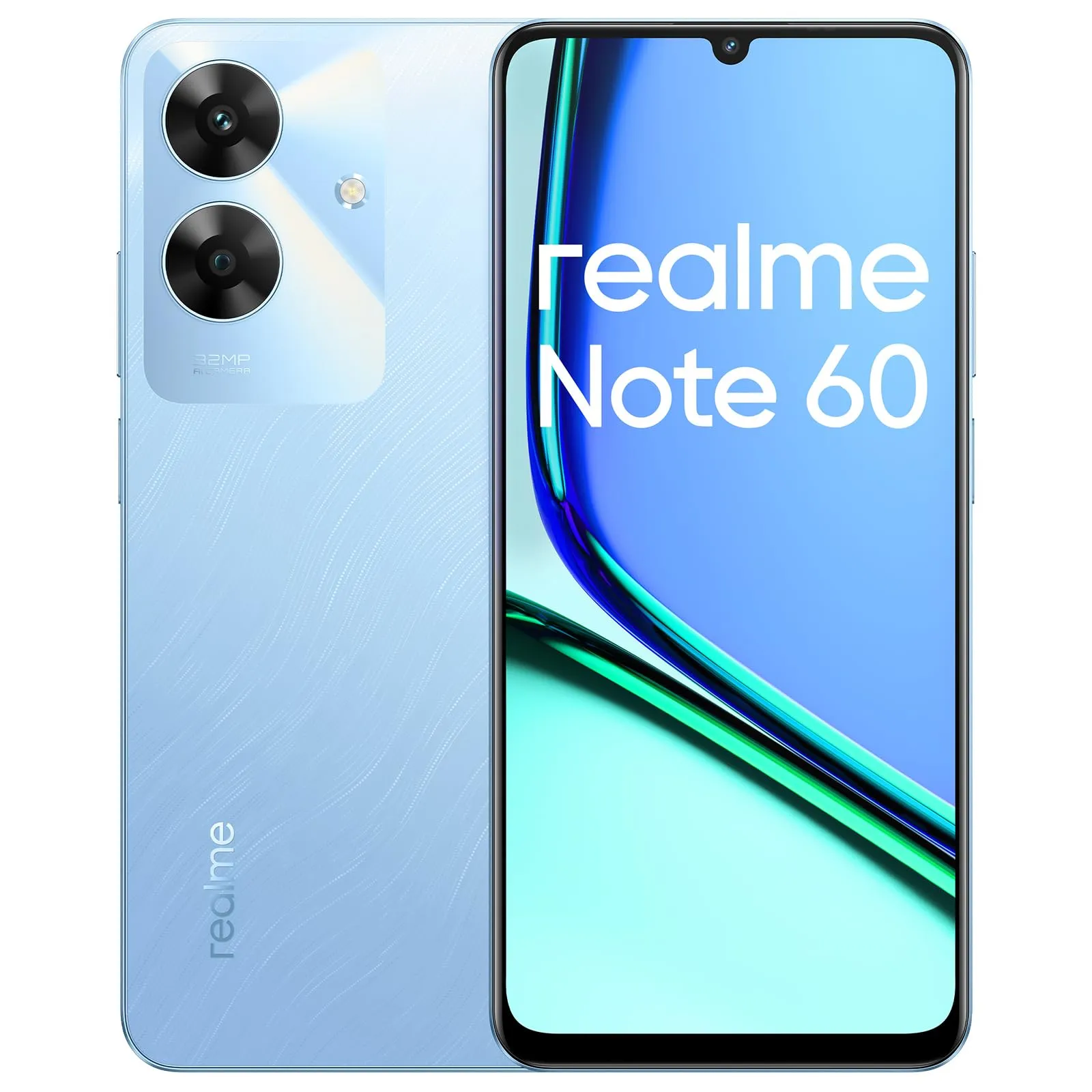 realme Note 60 Smartphone Android, 4G Telefono Cellulare Dual SIM, 90Hz Display LCD da 6.74", 4GB RAM 128GB ROM, Batteria da 5000 mAh, 32MP Fotocamera chiara, Blu, senza Adattatore