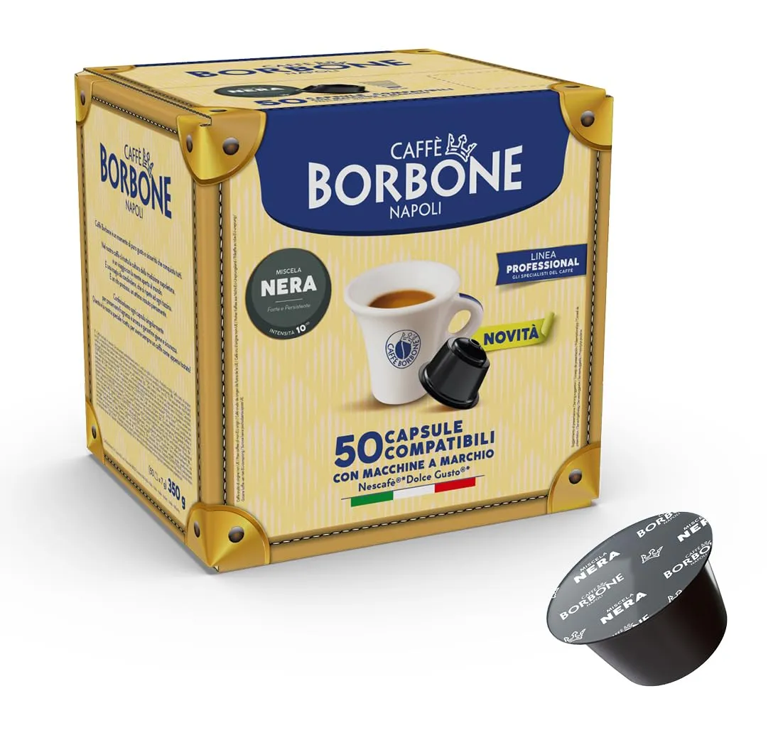 Caffè Borbone Miscela Nera - 50 capsule - Compatibili con le Macchine Nescafè®* Dolce Gusto®*