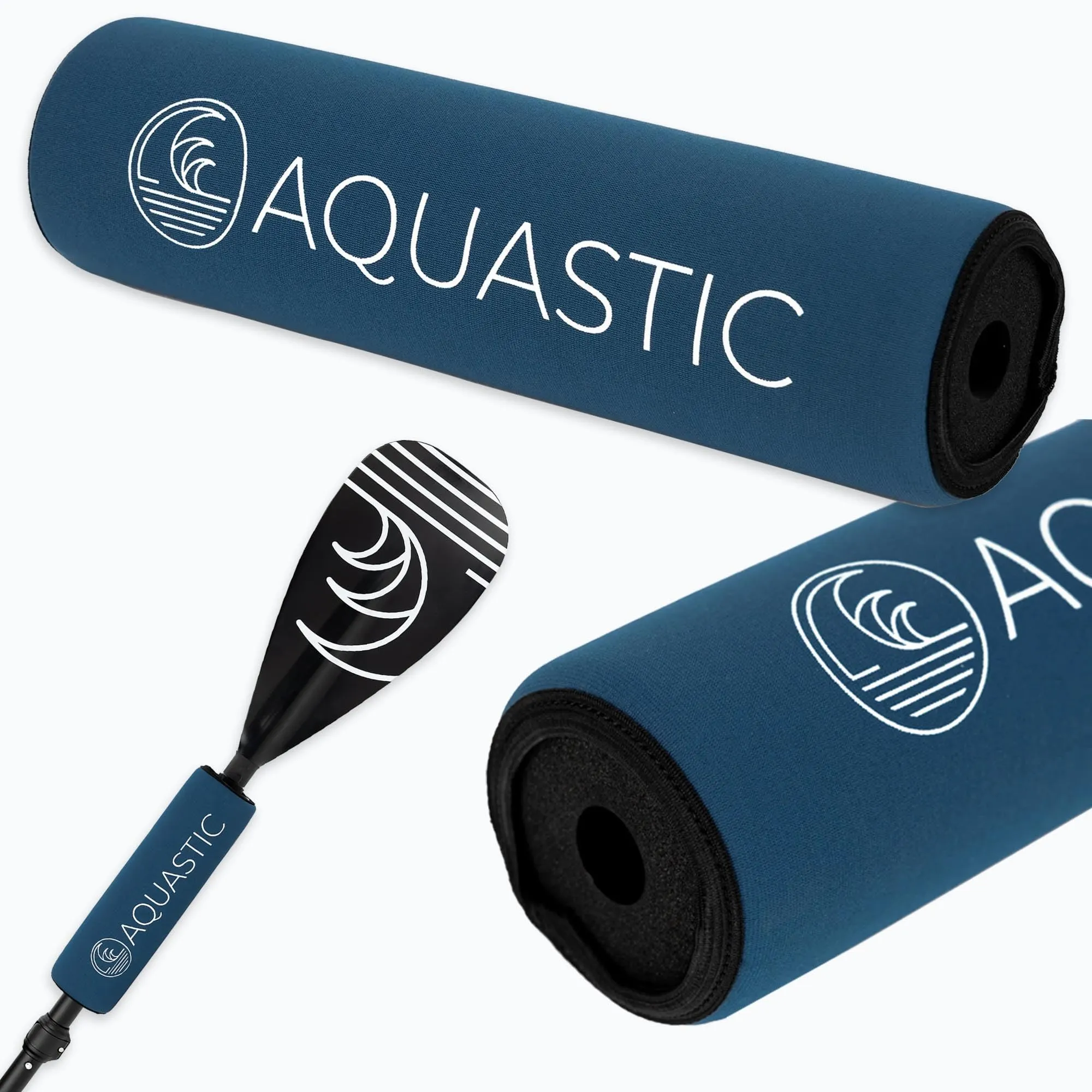 AQUASTIC Boa SUP pagaia annegamento prevenzione boa facile installazione per 25 mm diametro gambo neoprene NBR gomma blu AQS-SFS001