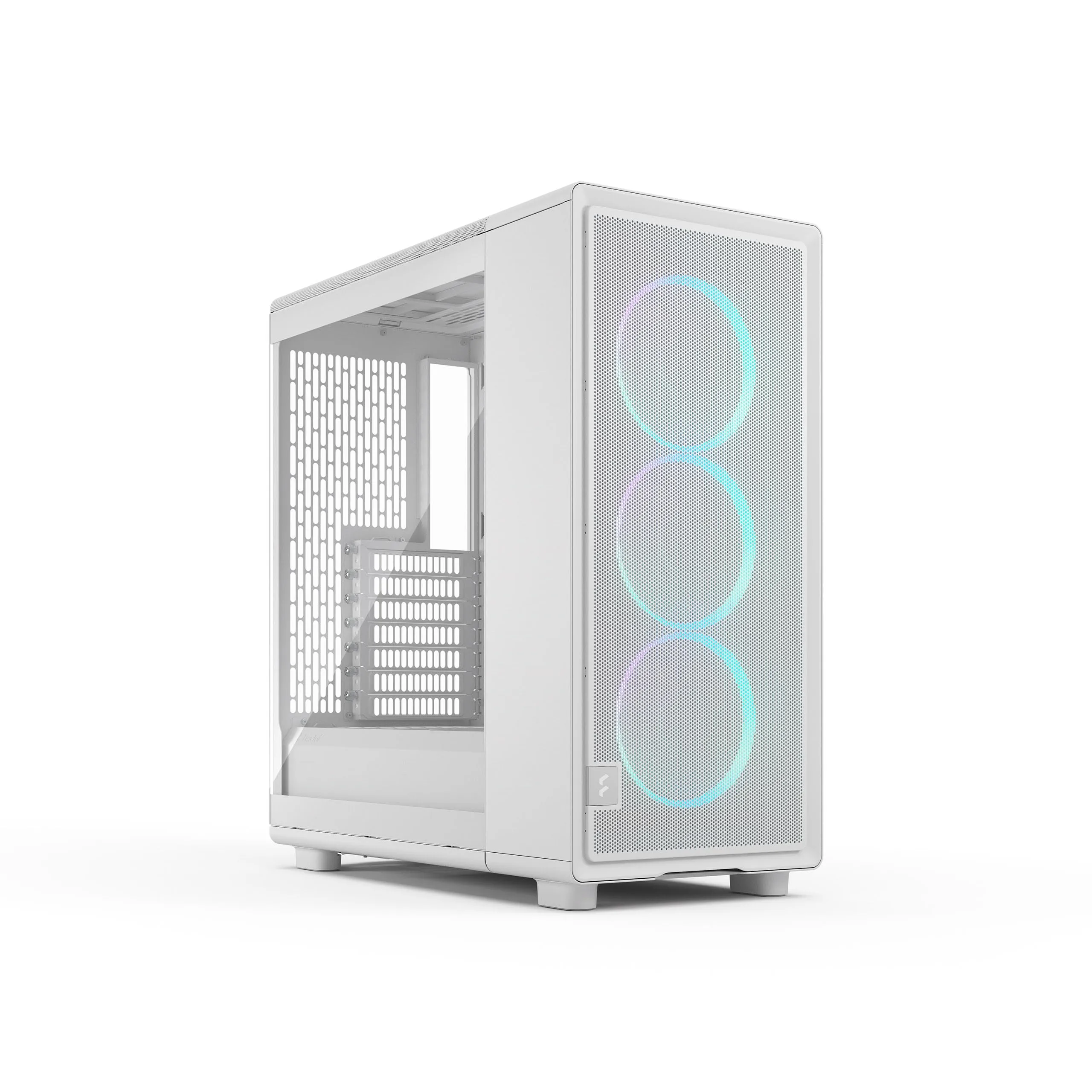 Fractal Design Epoch White RGB - Vetro temperato Clear tint- Case da Gaming - Pannello frontale in rete - Tre ventole Momentum 12 RGB incl. - Interno spazioso - Supporto ATX/mATX/ITX